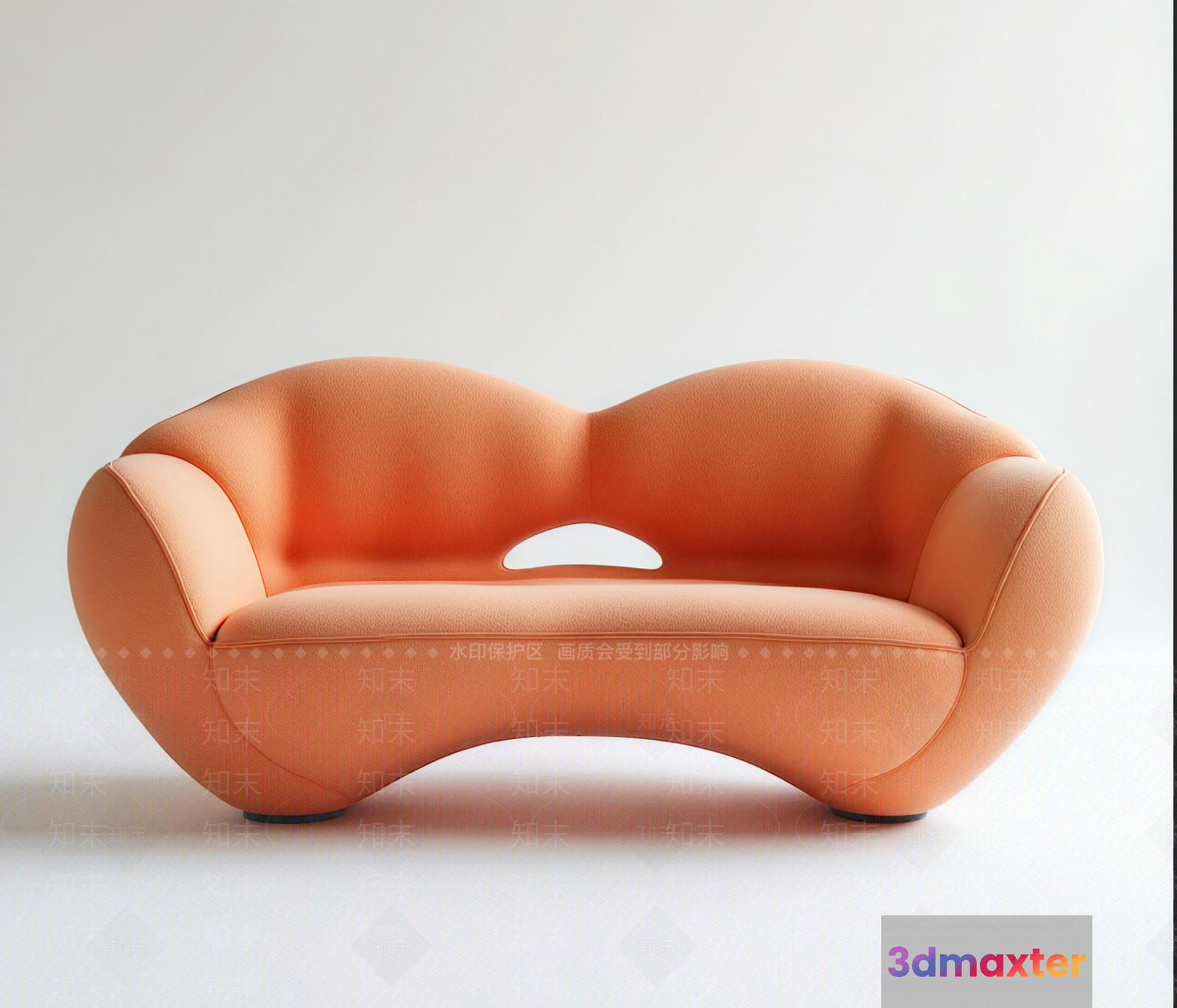 Modern Orange Sofa 3D Model - 6146 - VRAY Render