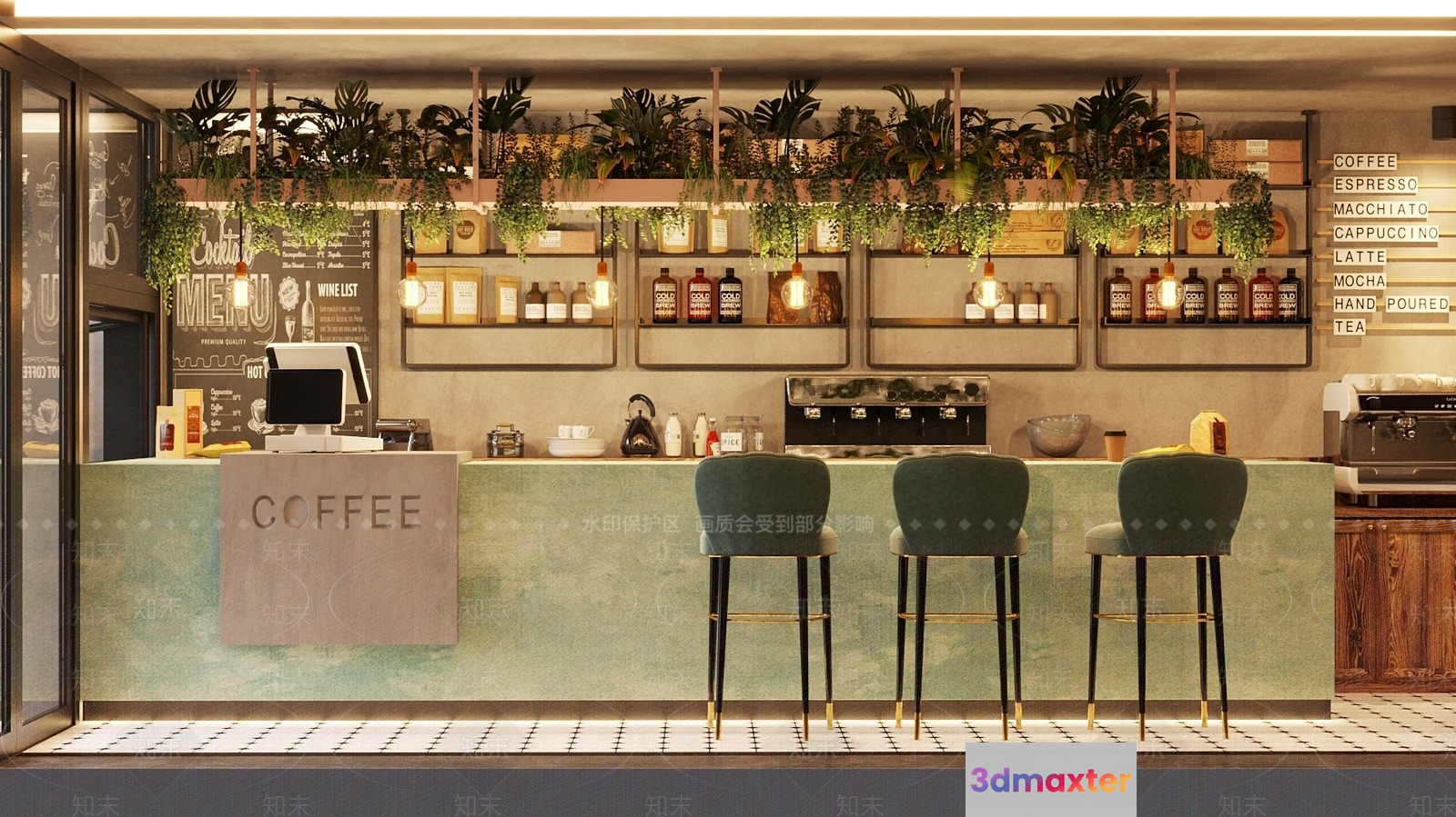 A Modern Coffee Bar 3D Model - 22083 - VRAY Render