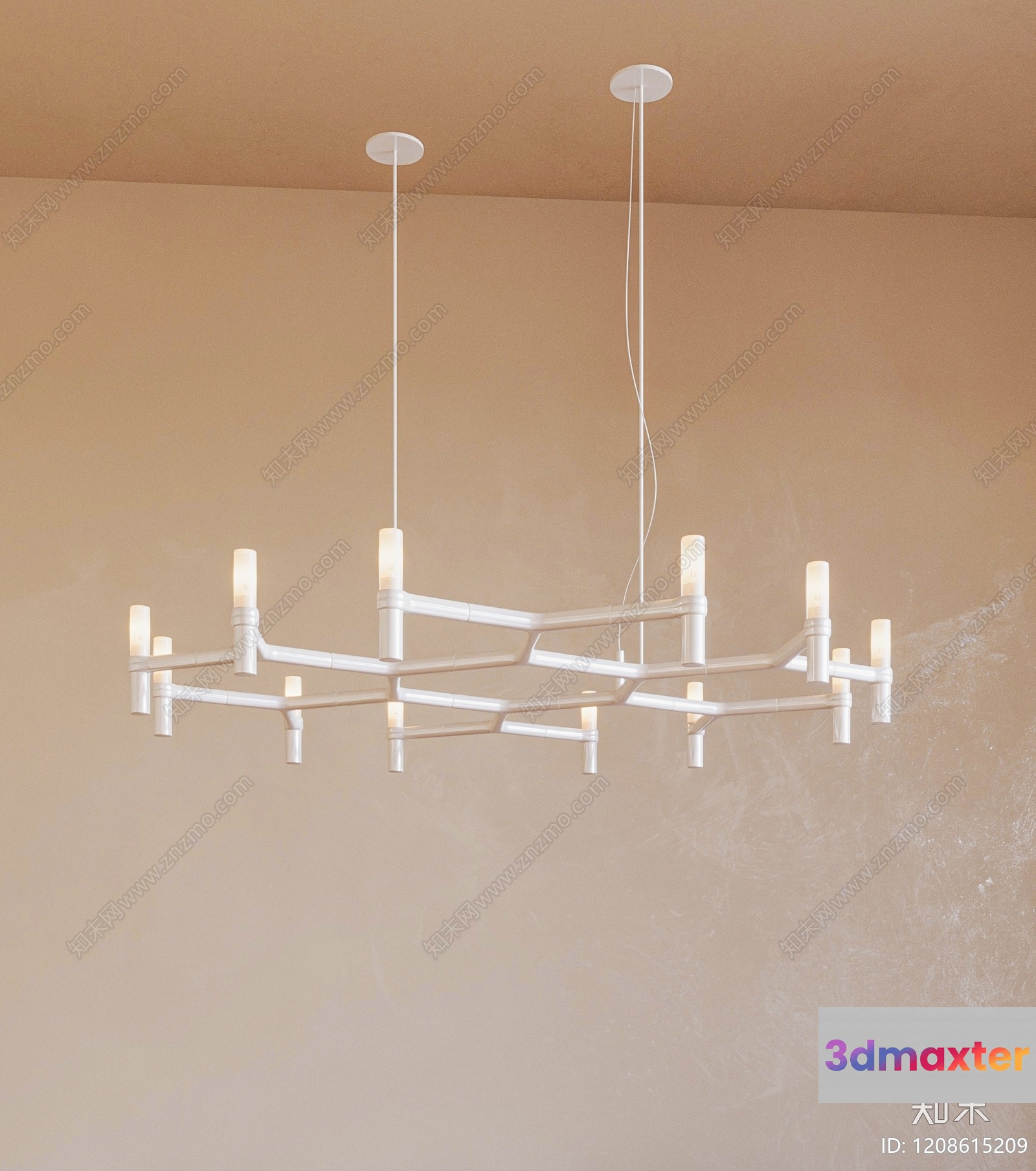 A White Chandelier 3D Model - 6164 - VRAY Render