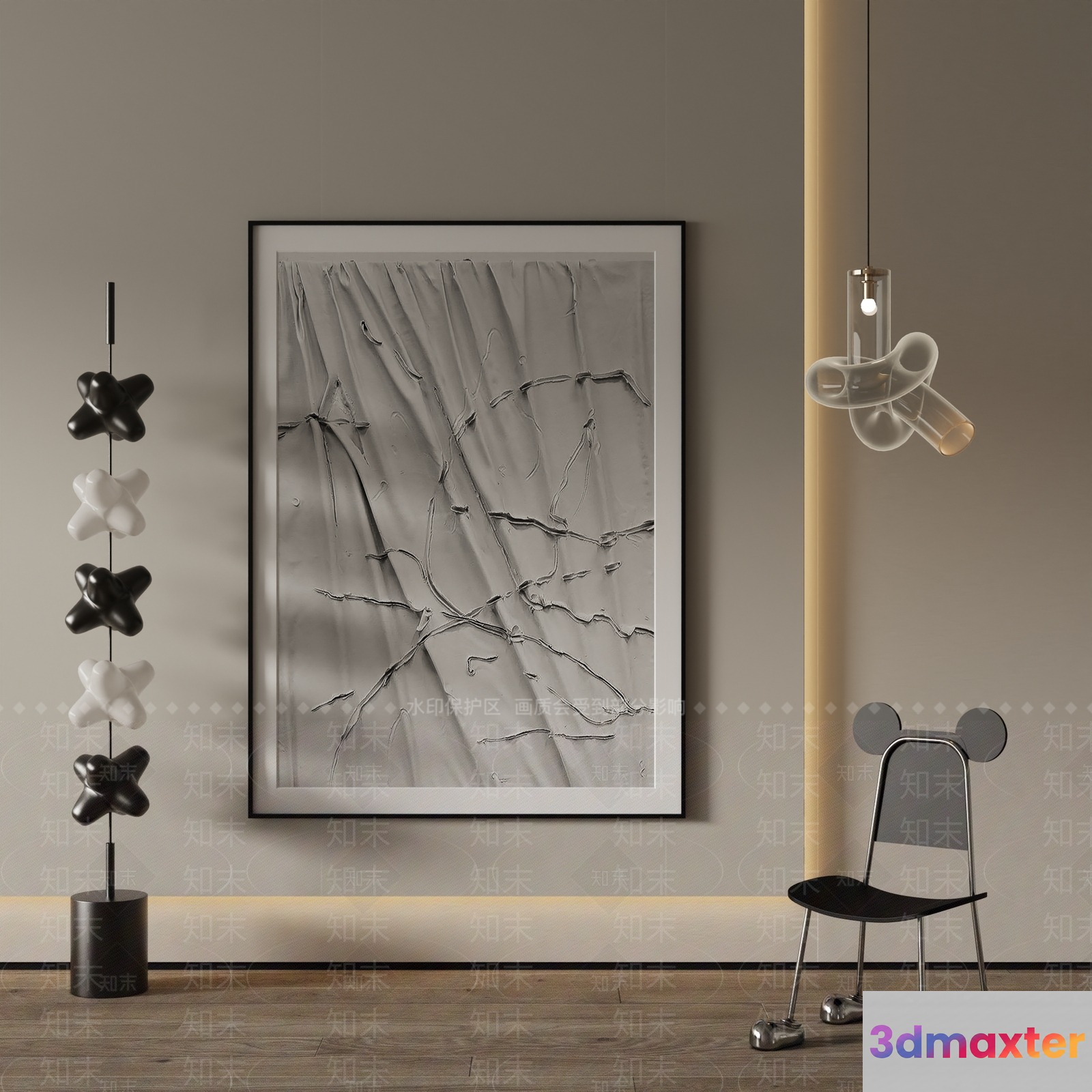 Modern Minimalist Decor 3D Model - 16595 - VRAY Render