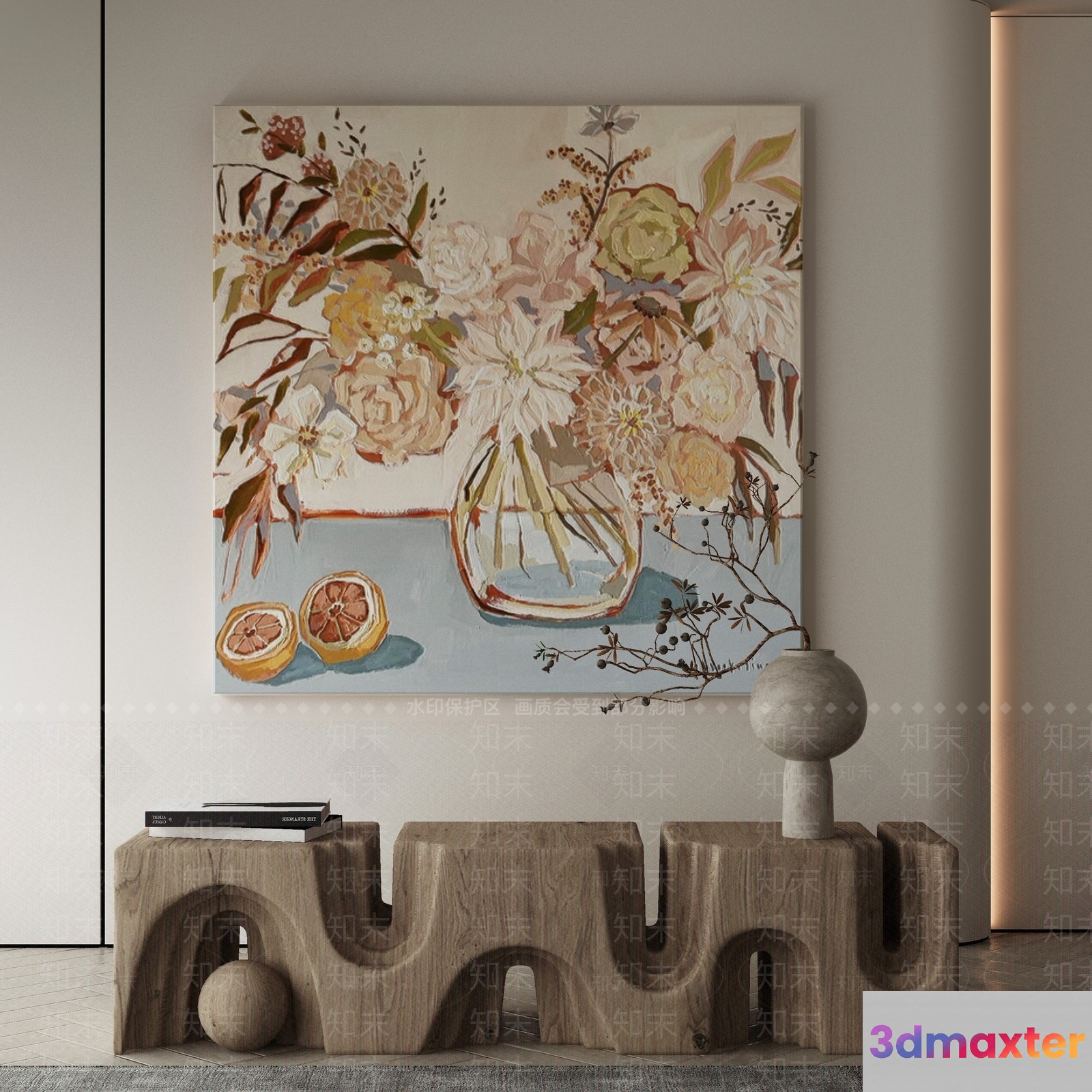 Modern Living Room 3D Model - 10886 - VRAY Render