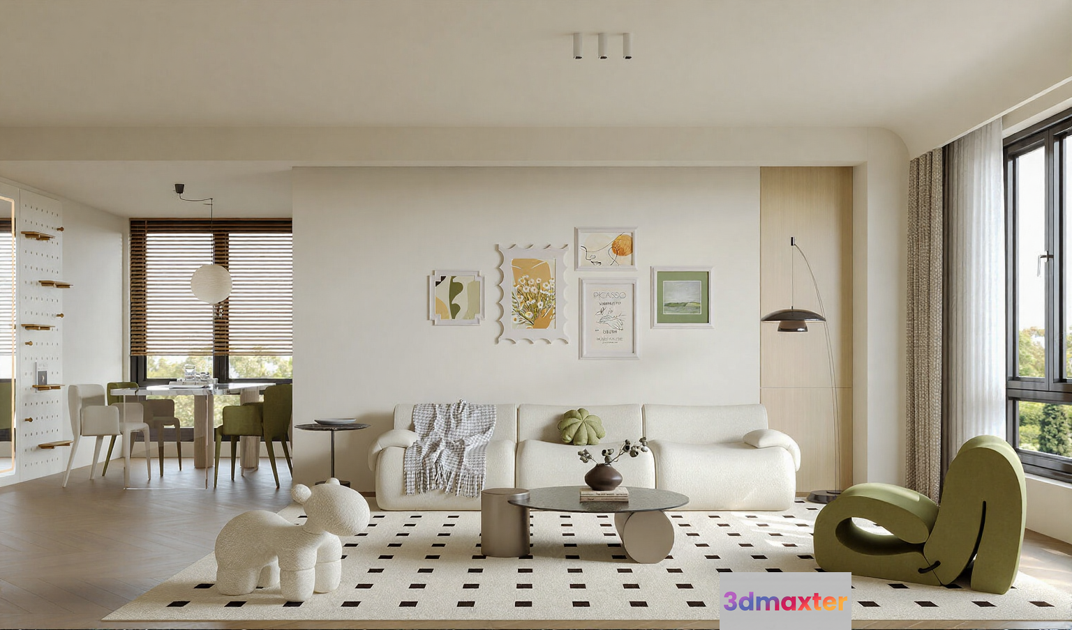 Modern Living Room 3D Model - 1747 - CORONA Render