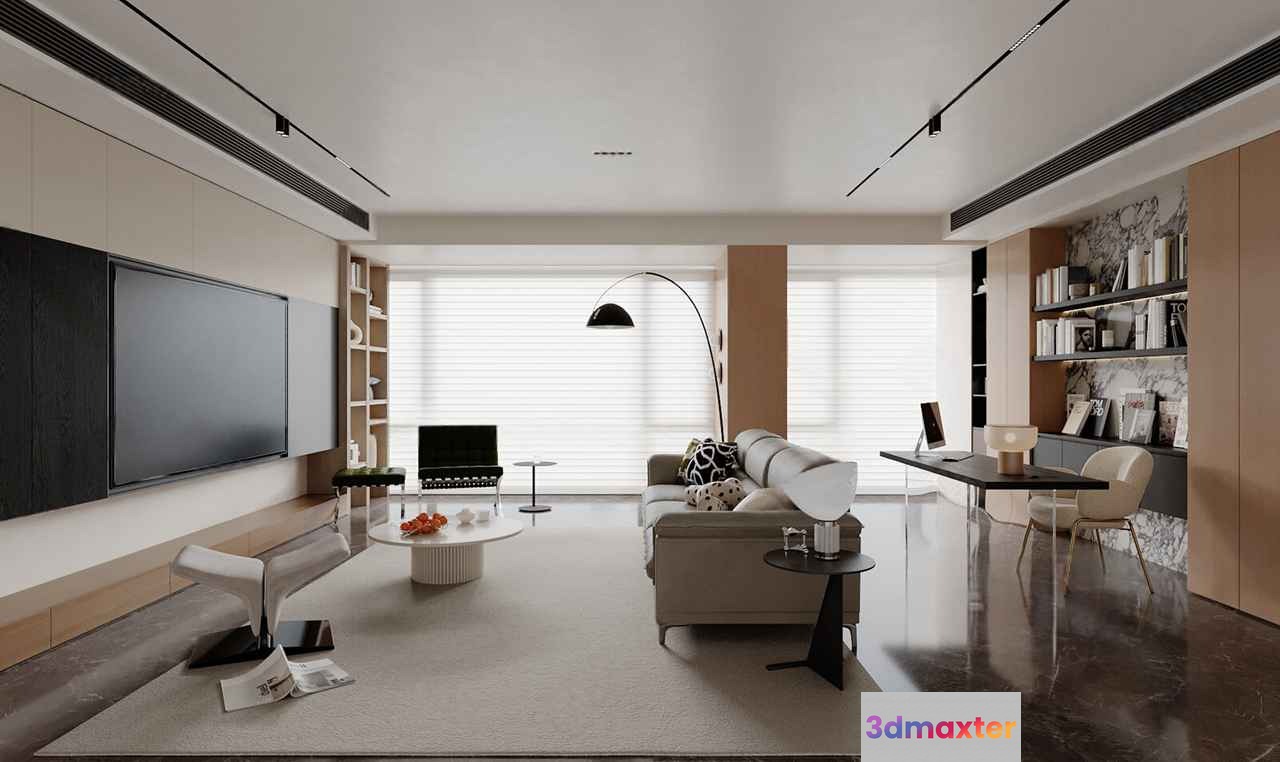 Modern Living Room 3D Model - 9620 - CORONA Render