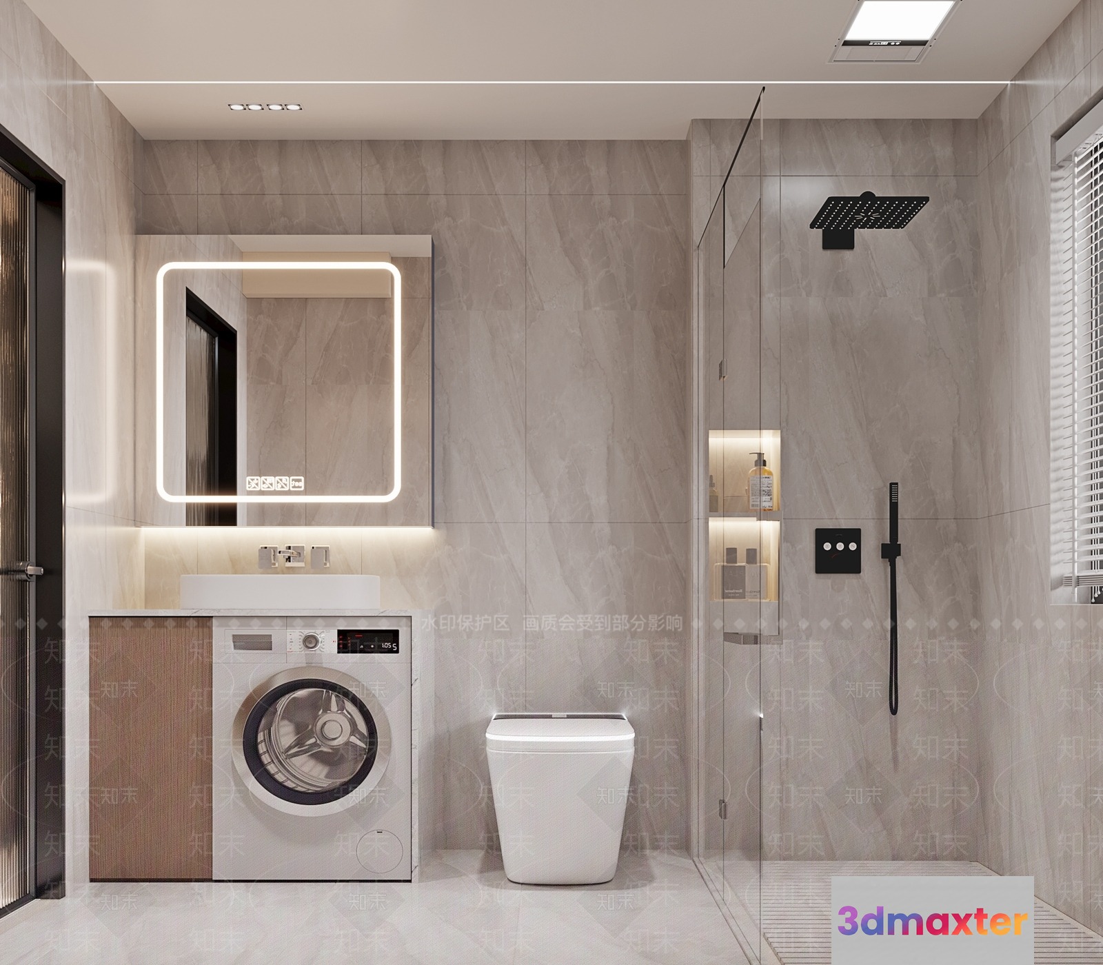 Modern Bathroom 3D Model - 1398 - CORONA Render