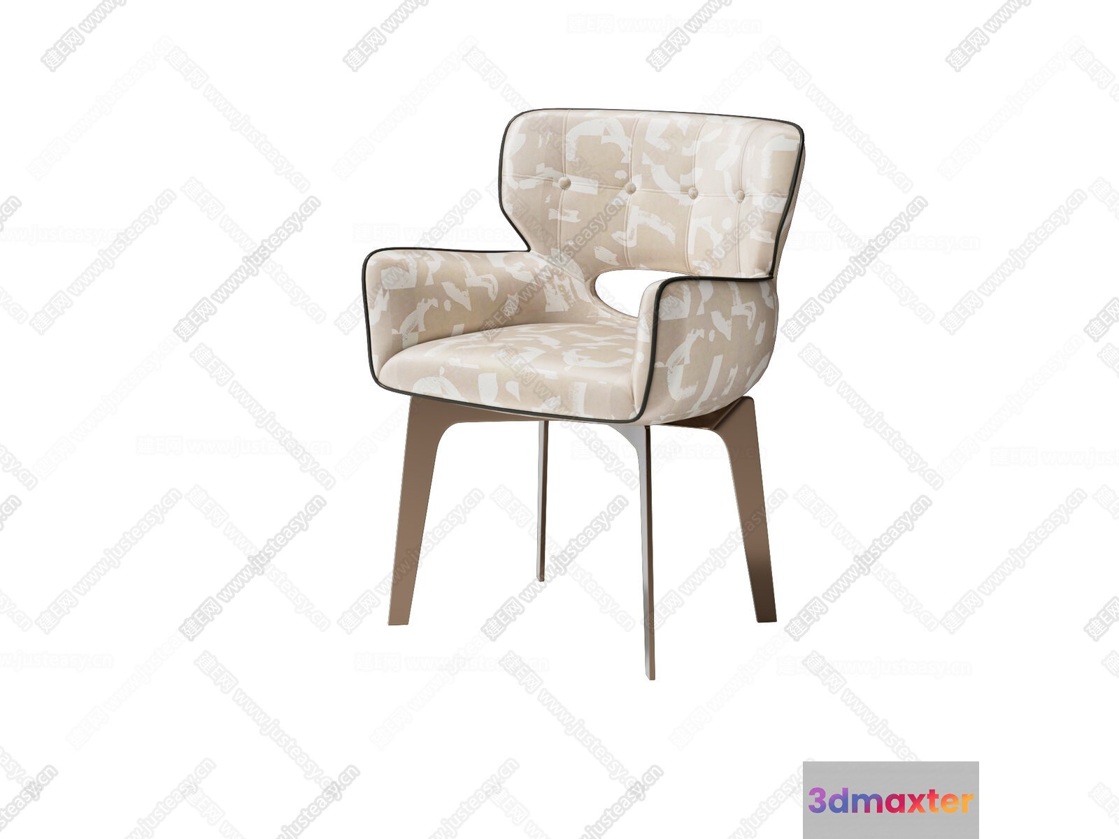 A Modern Beige Chair 3D Model - 17962 - VRAY Render