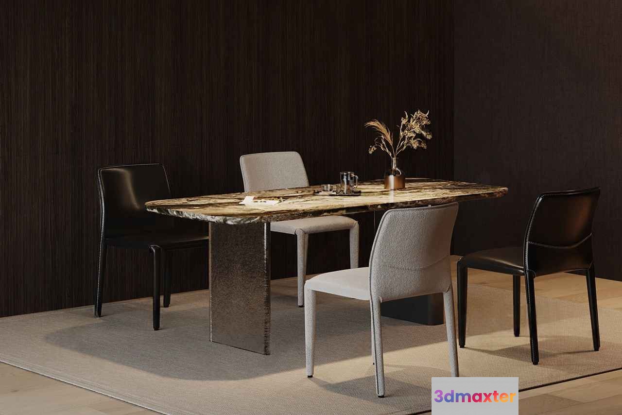 Modern Dining Table 3D Model - 13596 - VRAY Render
