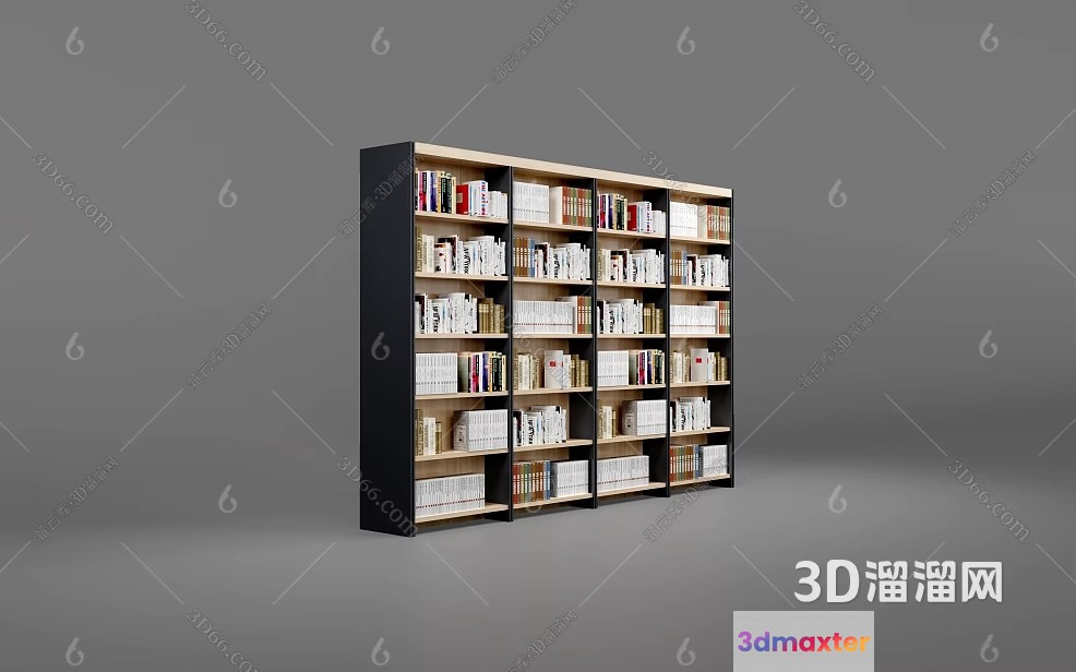A Bookshelf 3D Model - 6396 - VRAY Render