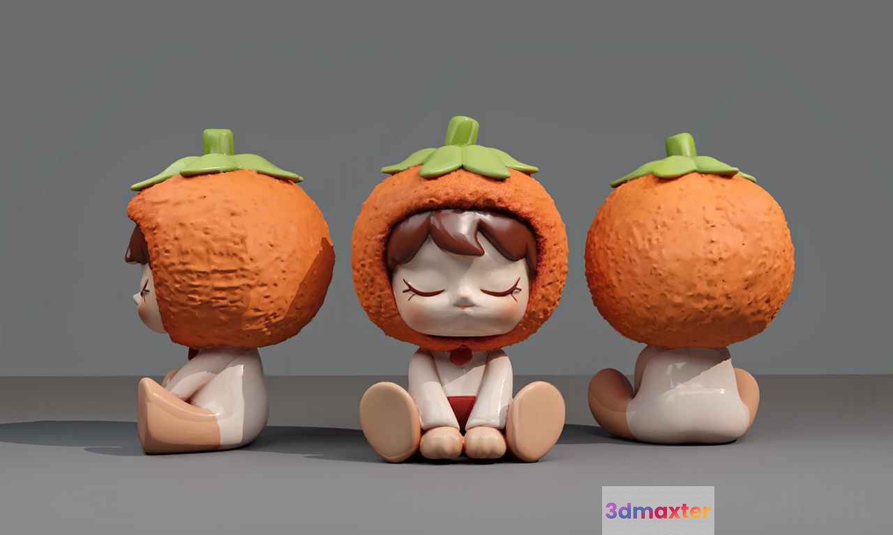 Three Cartoon Characters Sitting On The Floor 3D Model - 5798 - VRAY Render