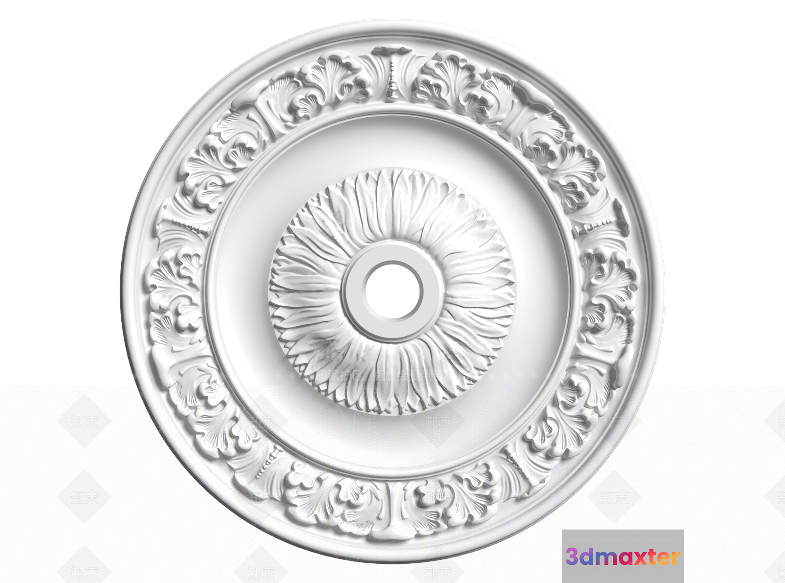 A Decorative Ceiling Medallion 3D Model - 17416 - VRAY Render
