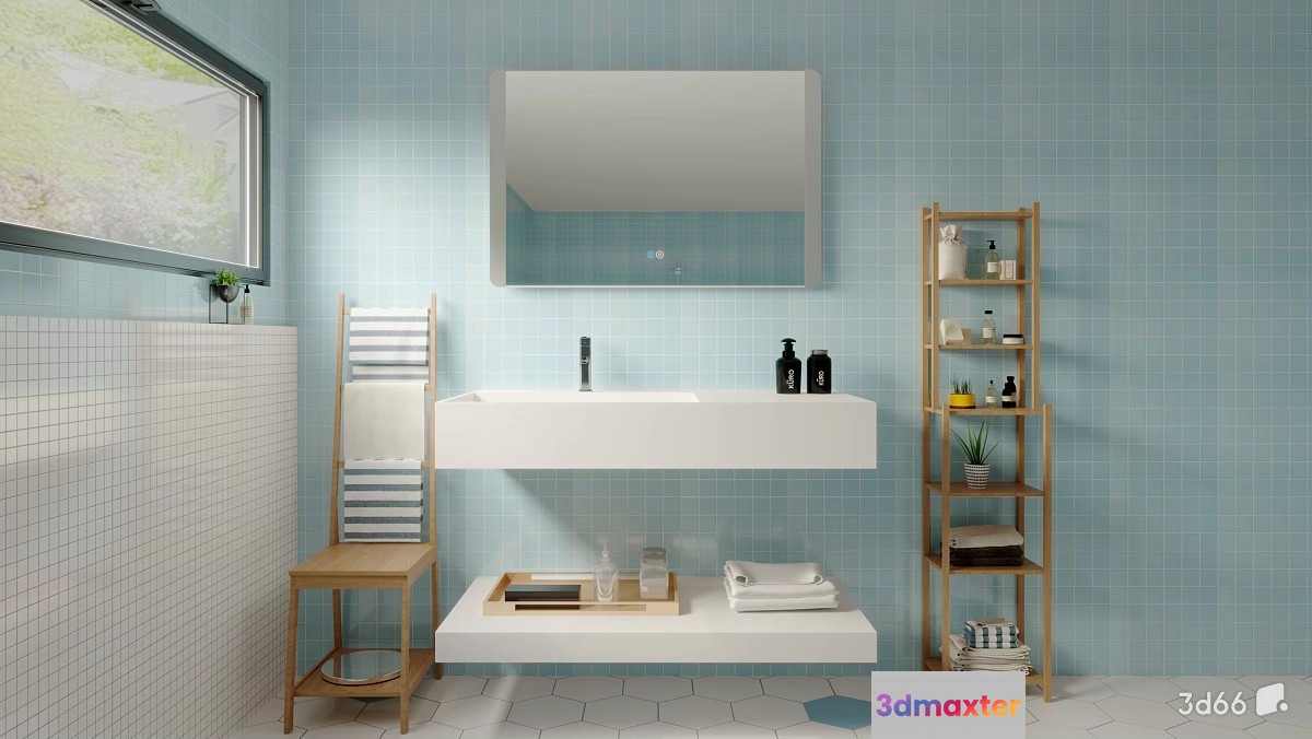 Modern Bathroom Vanity 3D Model - 23374 - VRAY Render