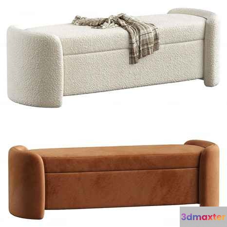 A Brown And White Bench 3D Model - 6268 - CORONA Render