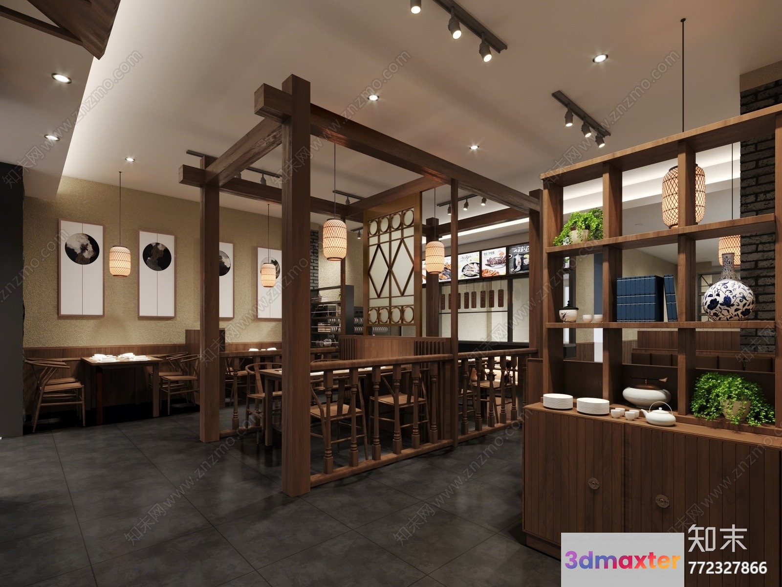 Cozy Asian Restaurant 3D Model - 7277 - VRAY Render