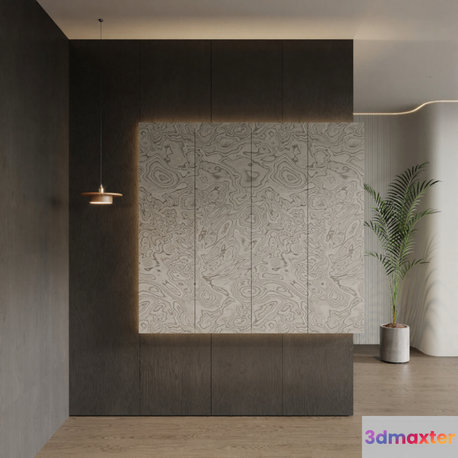 Modern Minimalist Wall 3D Model - 14642 - VRAY Render