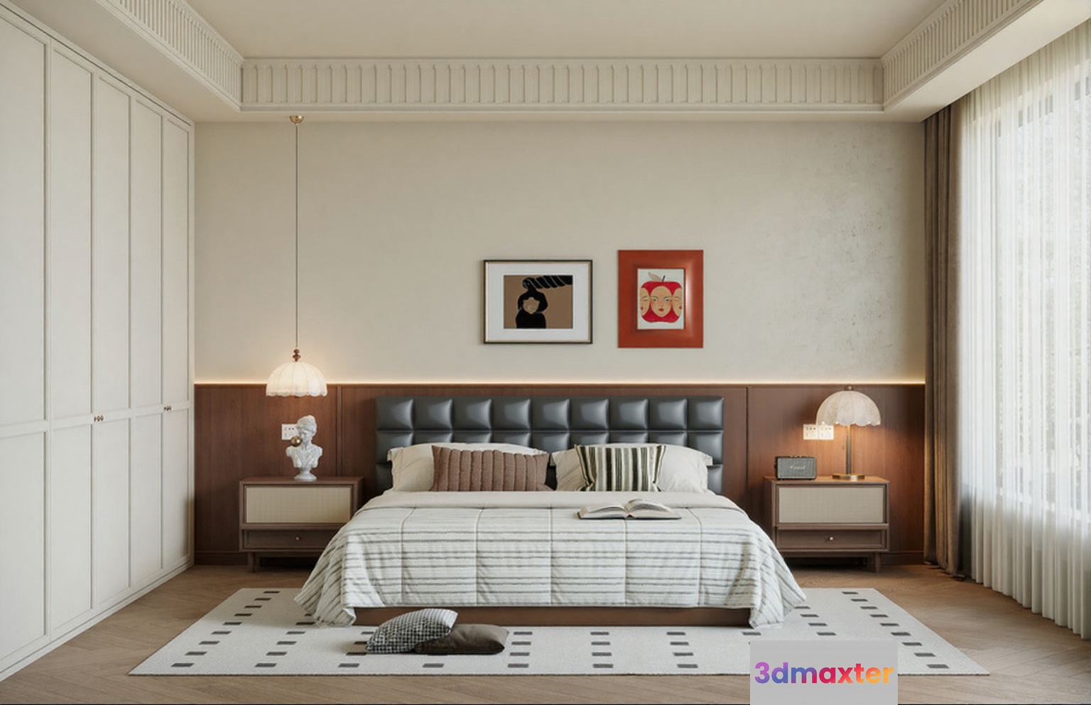 Cozy Modern Bedroom 3D Model - 6963 - CORONA Render