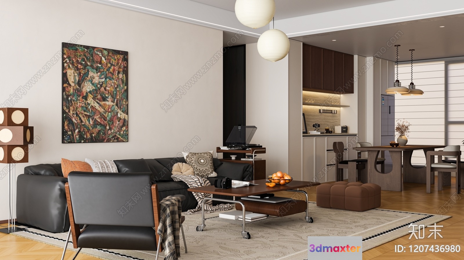 Modern Living Room 3D Model - 8815 - VRAY Render