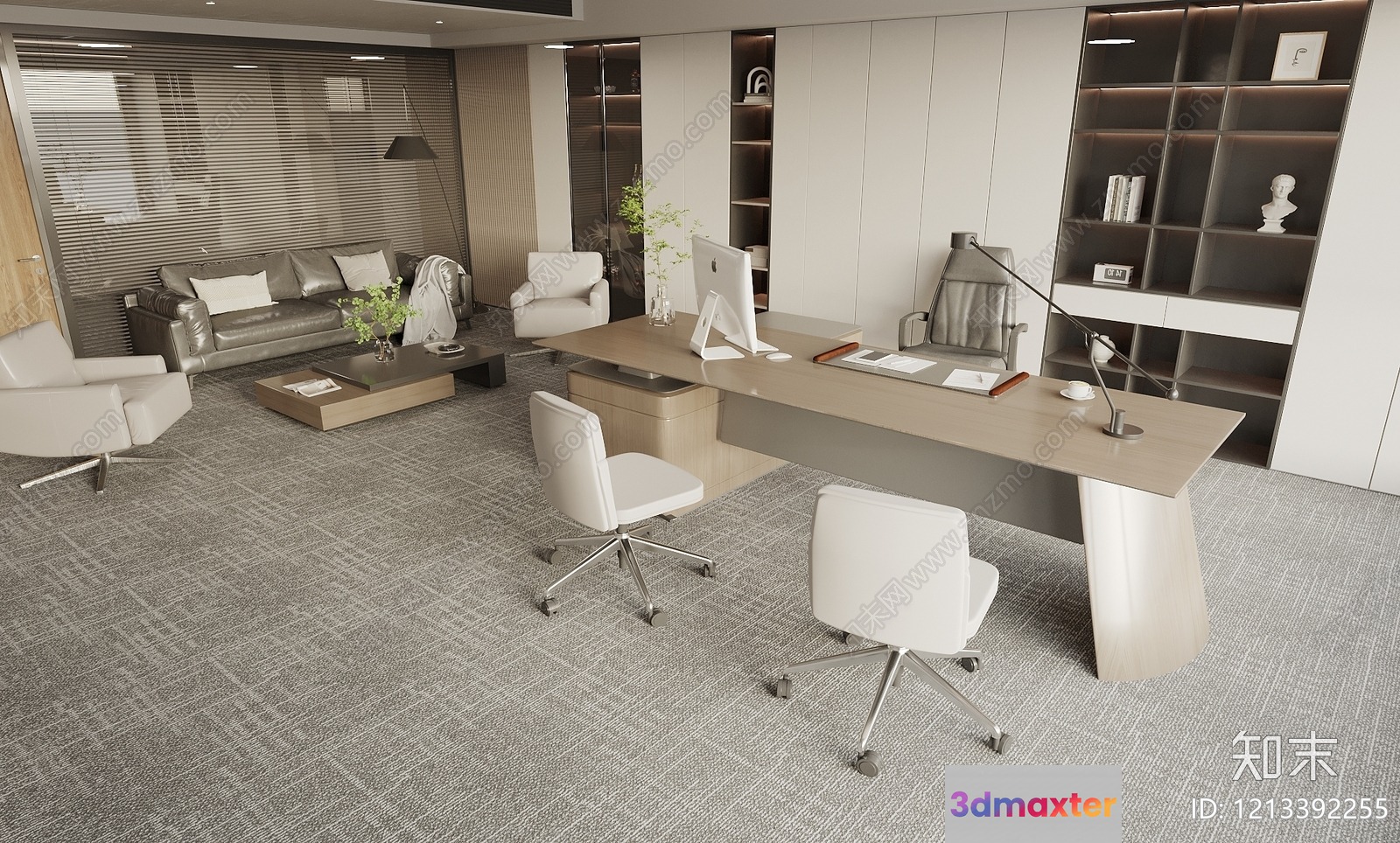 Modern Office Furniture 3D Model - 4465 - VRAY Render
