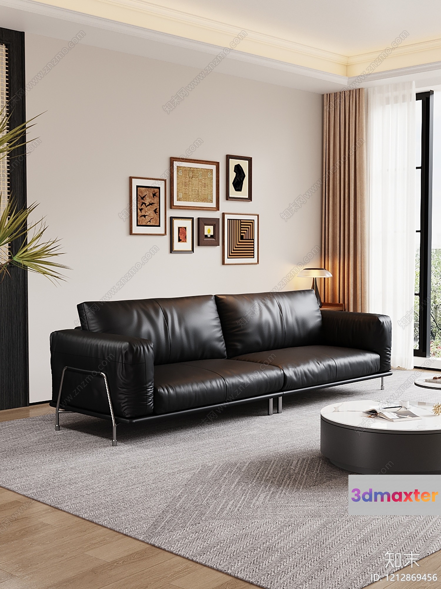 Modern Living Room 3D Model - 1107 - VRAY Render