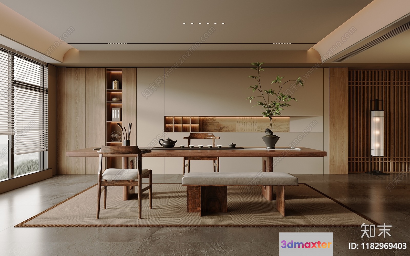 A Modern Dining Room 3D Model - 3504 - VRAY Render