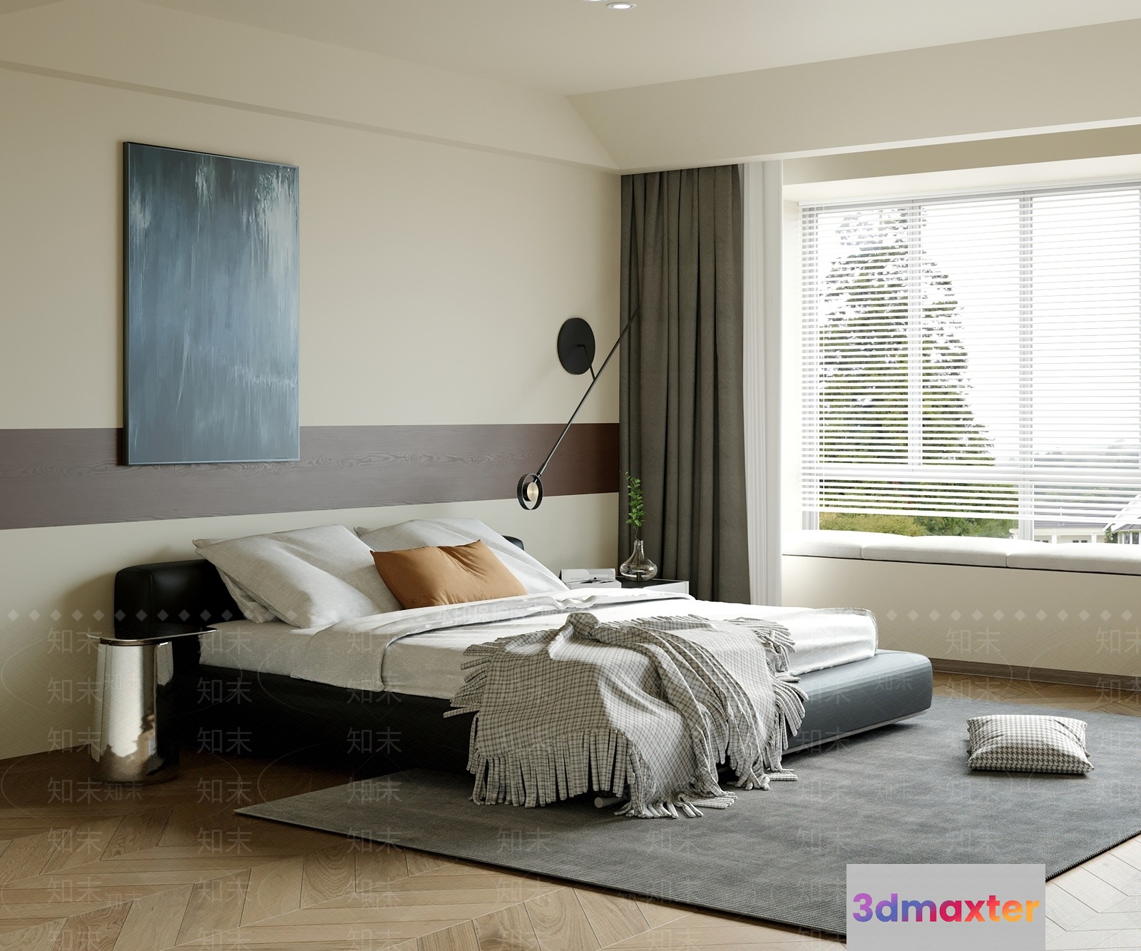 Cozy Bedroom 3D Model - 181 - VRAY Render