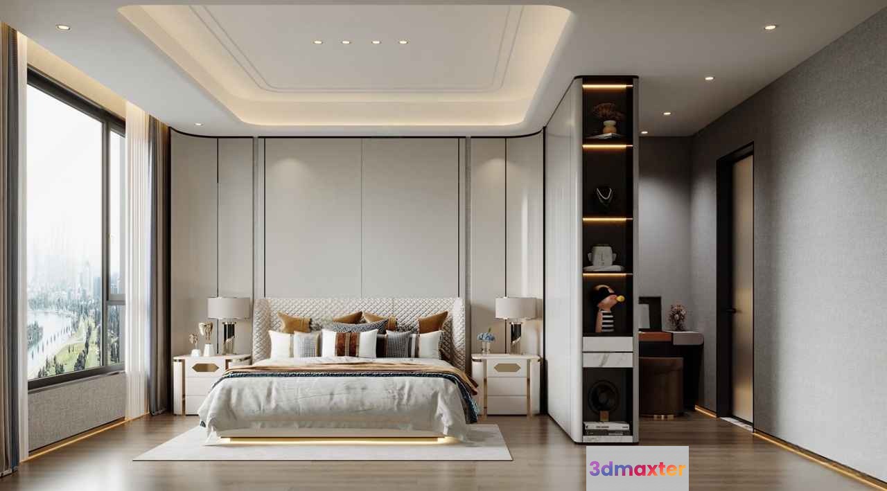 Modern Bedroom Furniture 3D Model - 5908 - CORONA Render