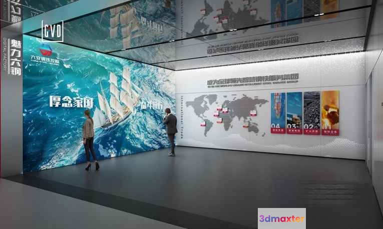Modern Exhibit Room 3D Model - 17066 - VRAY Render