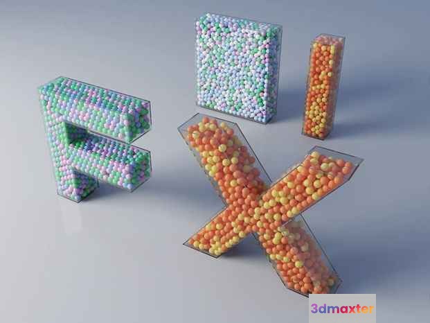 3D Letters Made Of Candy 3D Model - 7254 - VRAY Render
