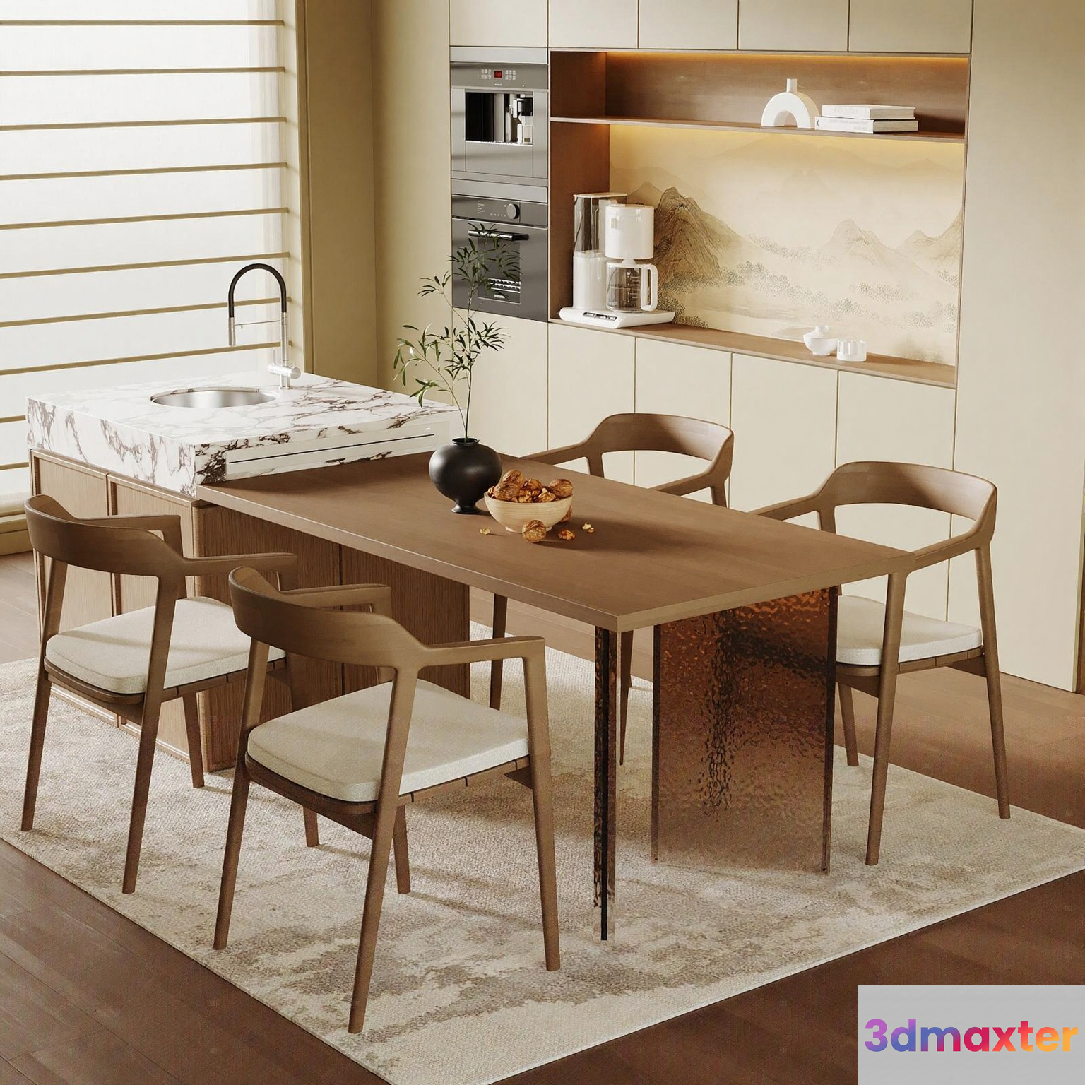 Modern Dining Table 3D Model - 16827 - VRAY Render