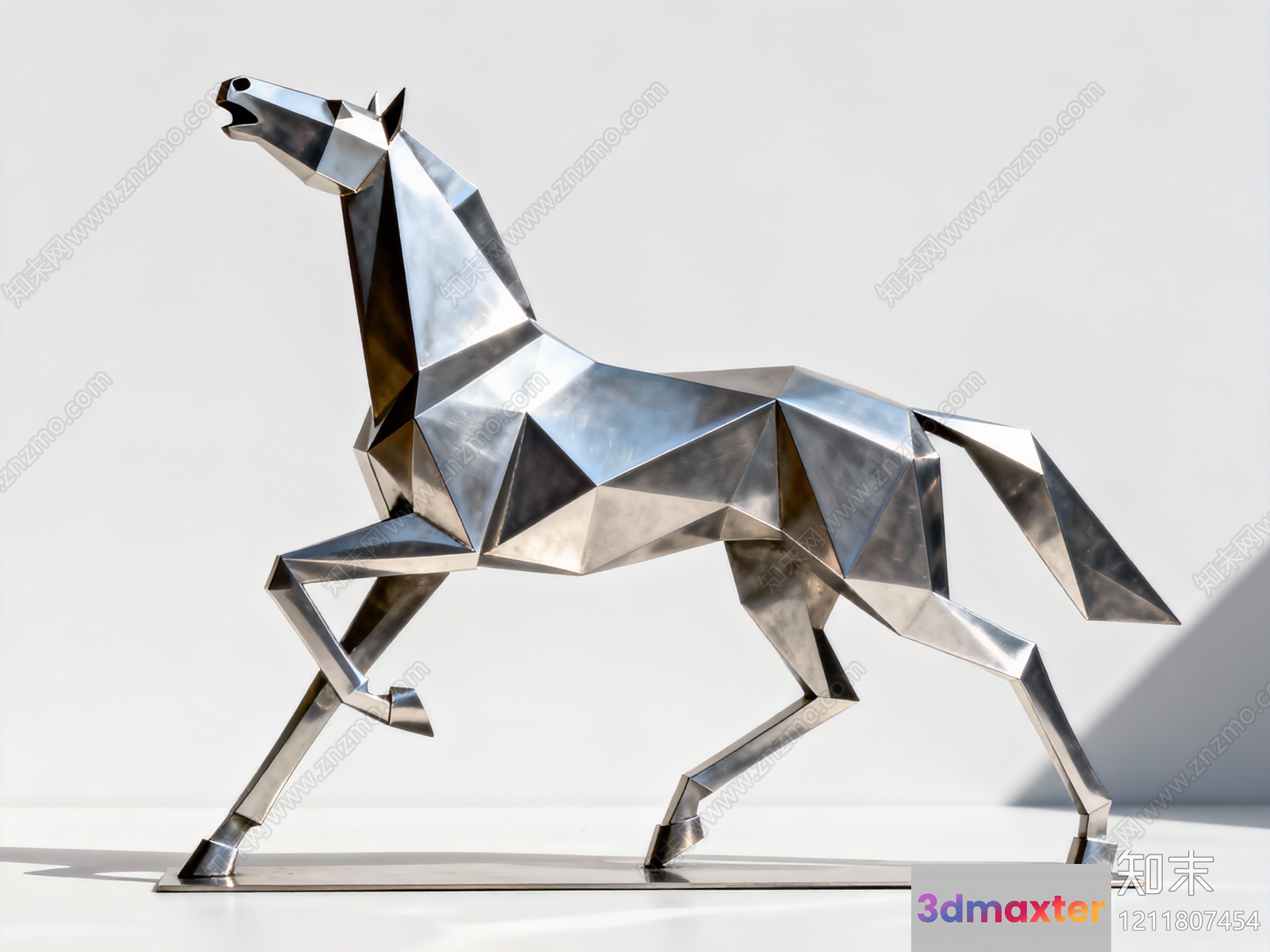 A Metal Horse Sculpture 3D Model - 1695 - VRAY Render