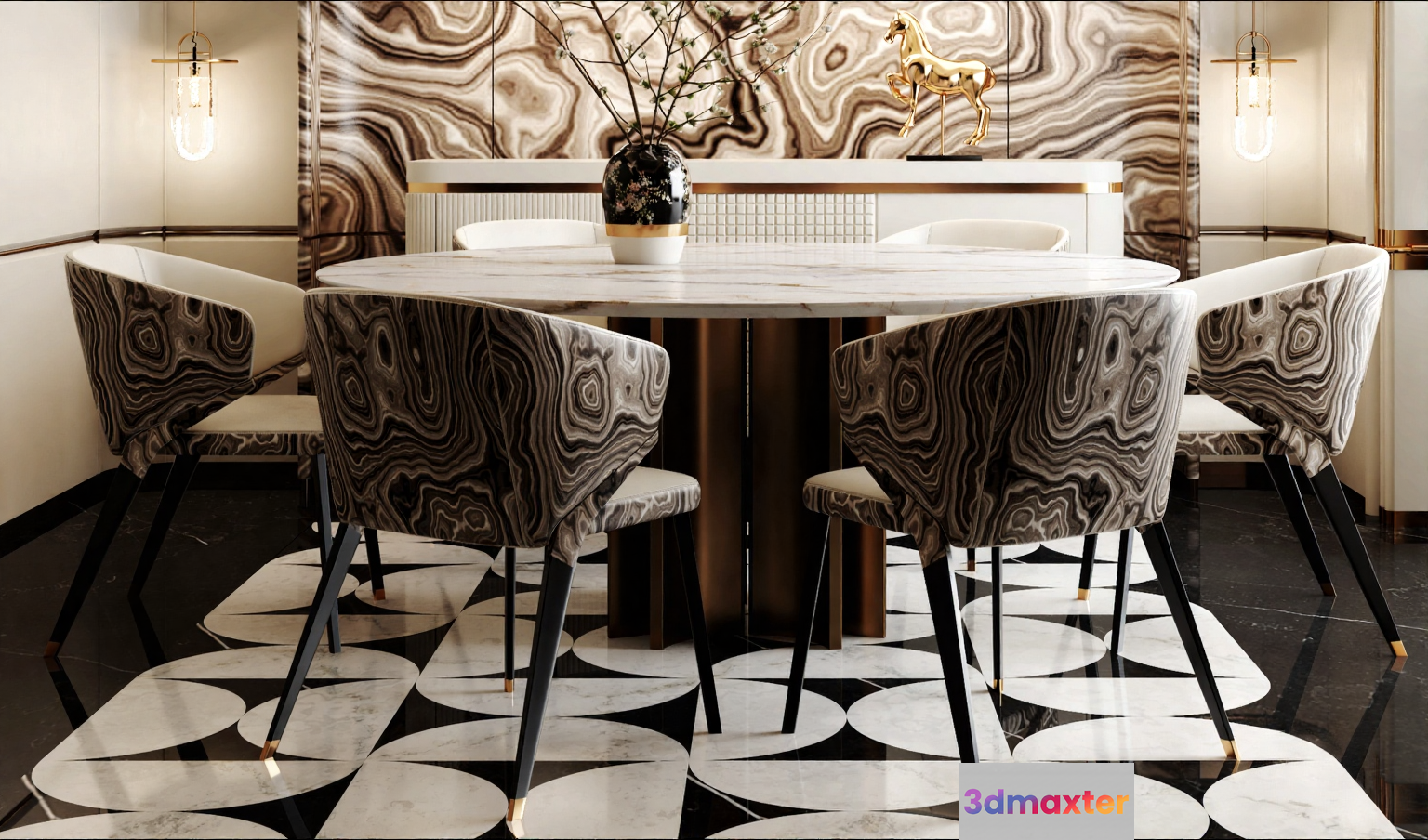 Modern Dining Room 3D Model - 15067 - VRAY Render