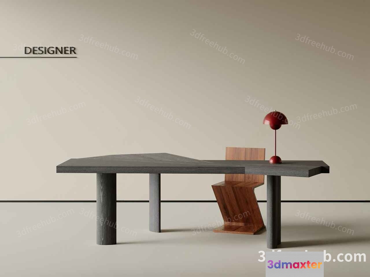 Modern Office Desk 3D Model - 20587 - VRAY Render