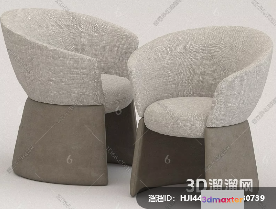 Two Beige Chairs 3D Model - 13148 - VRAY Render