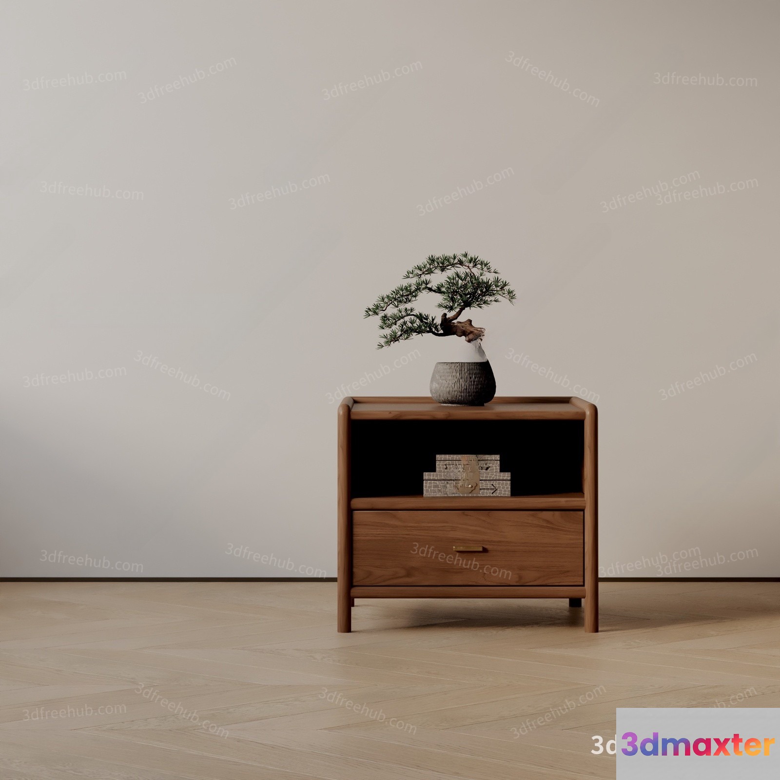 Wooden Side Table 3D Model - 20566 - VRAY Render