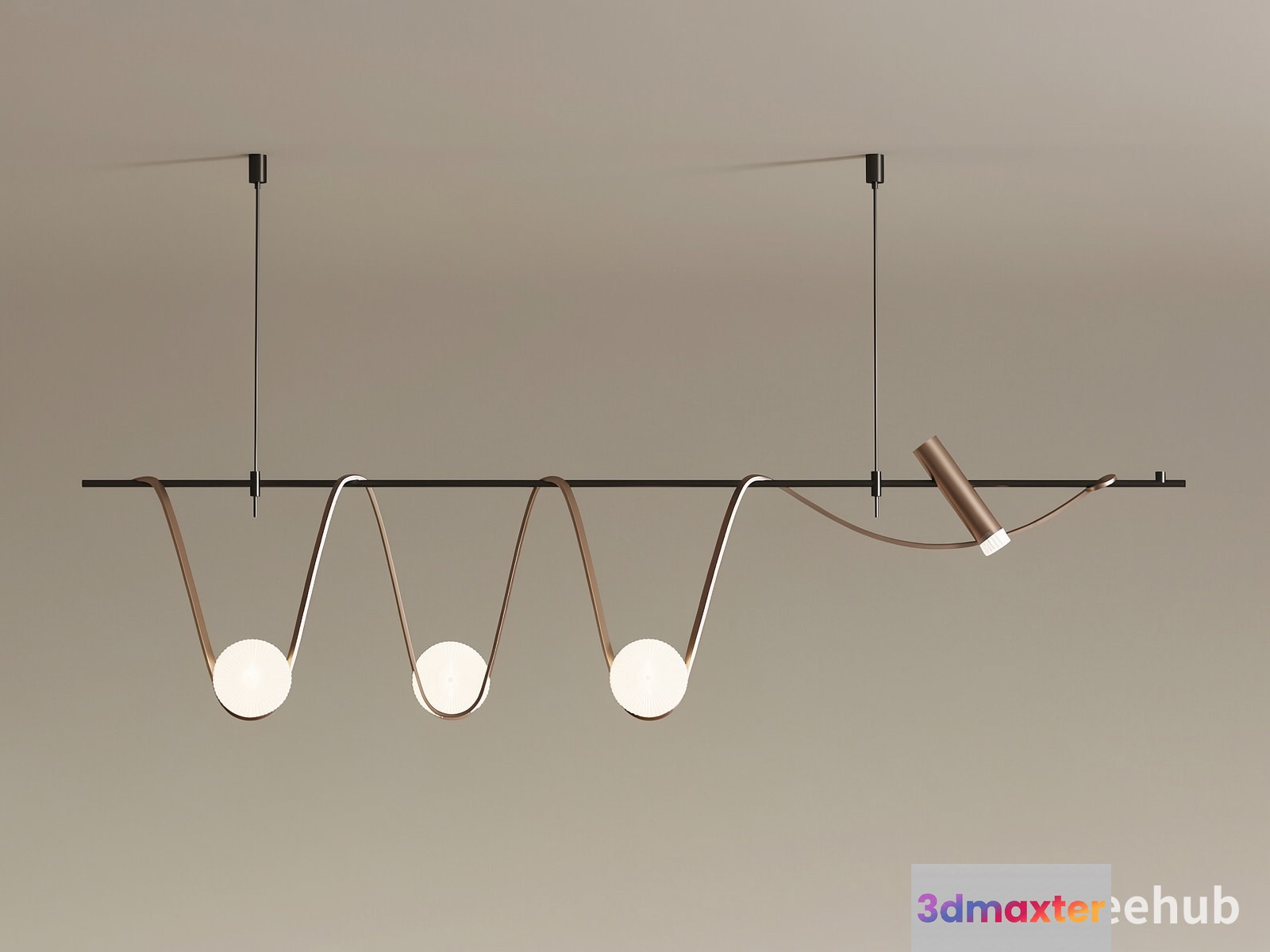 Gold Light Fixture 3D Model - 5854 - VRAY Render