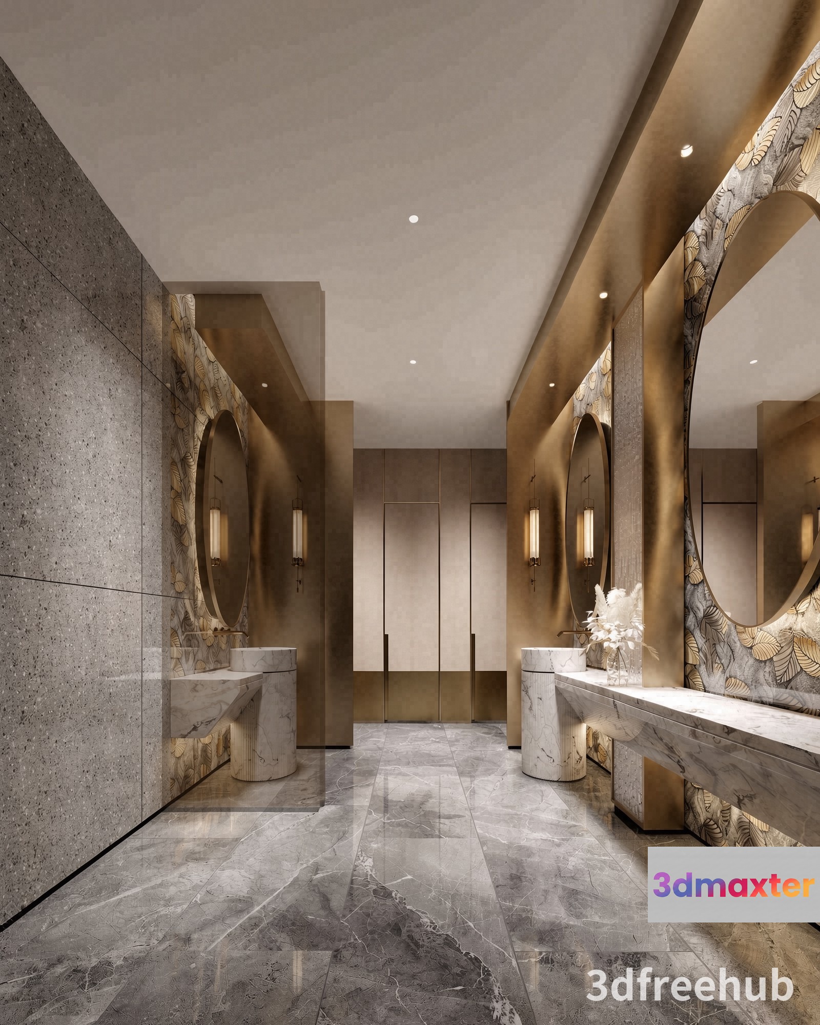 Modern Bathroom Design 3D Model - 22044 - VRAY Render