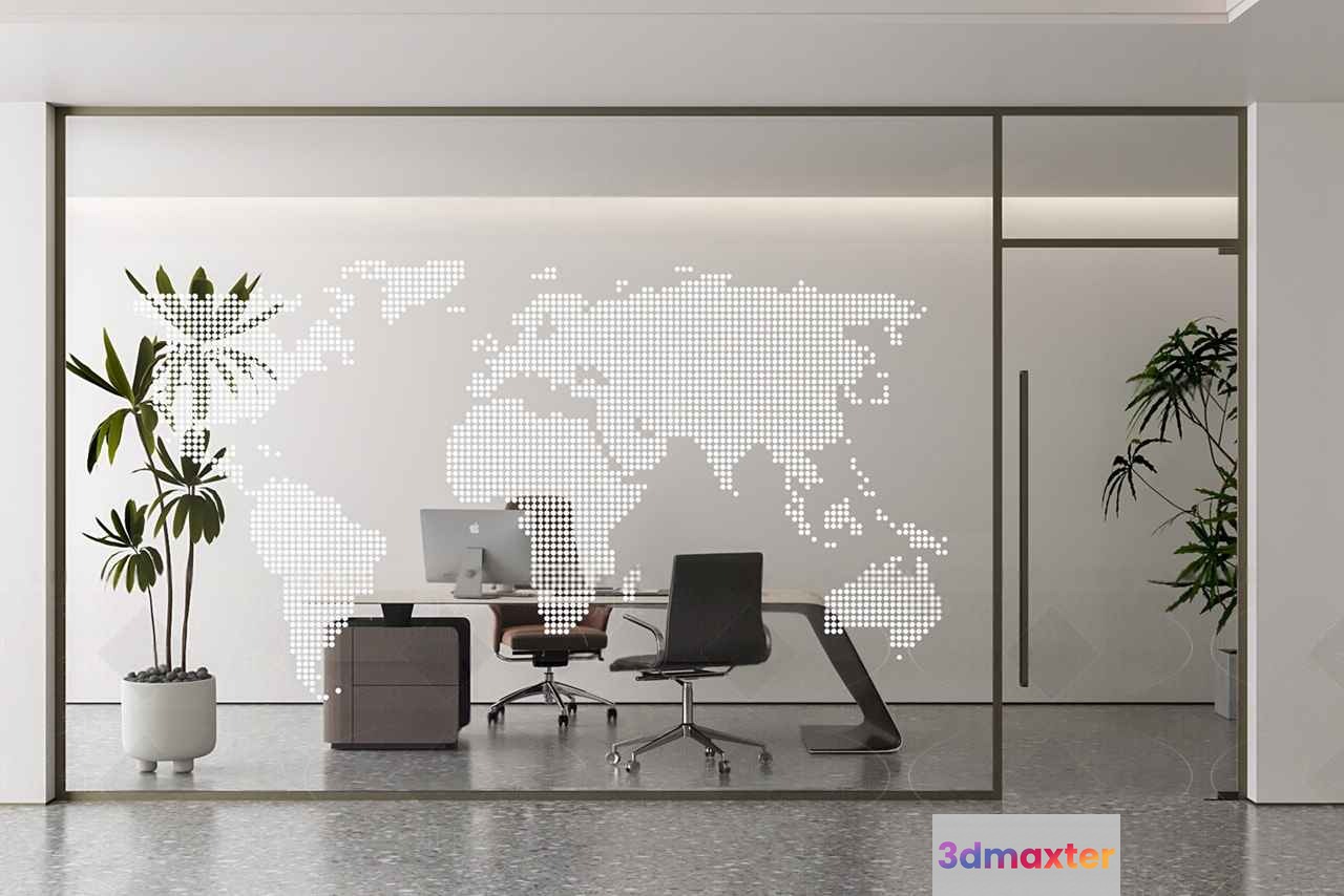 A Modern Office 3D Model - 2266 - VRAY Render