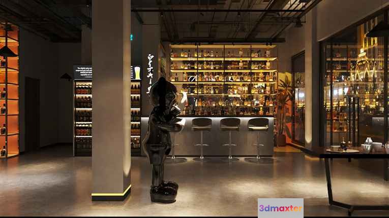 Modern Bar Area 3D Model - 8735 - CORONA Render