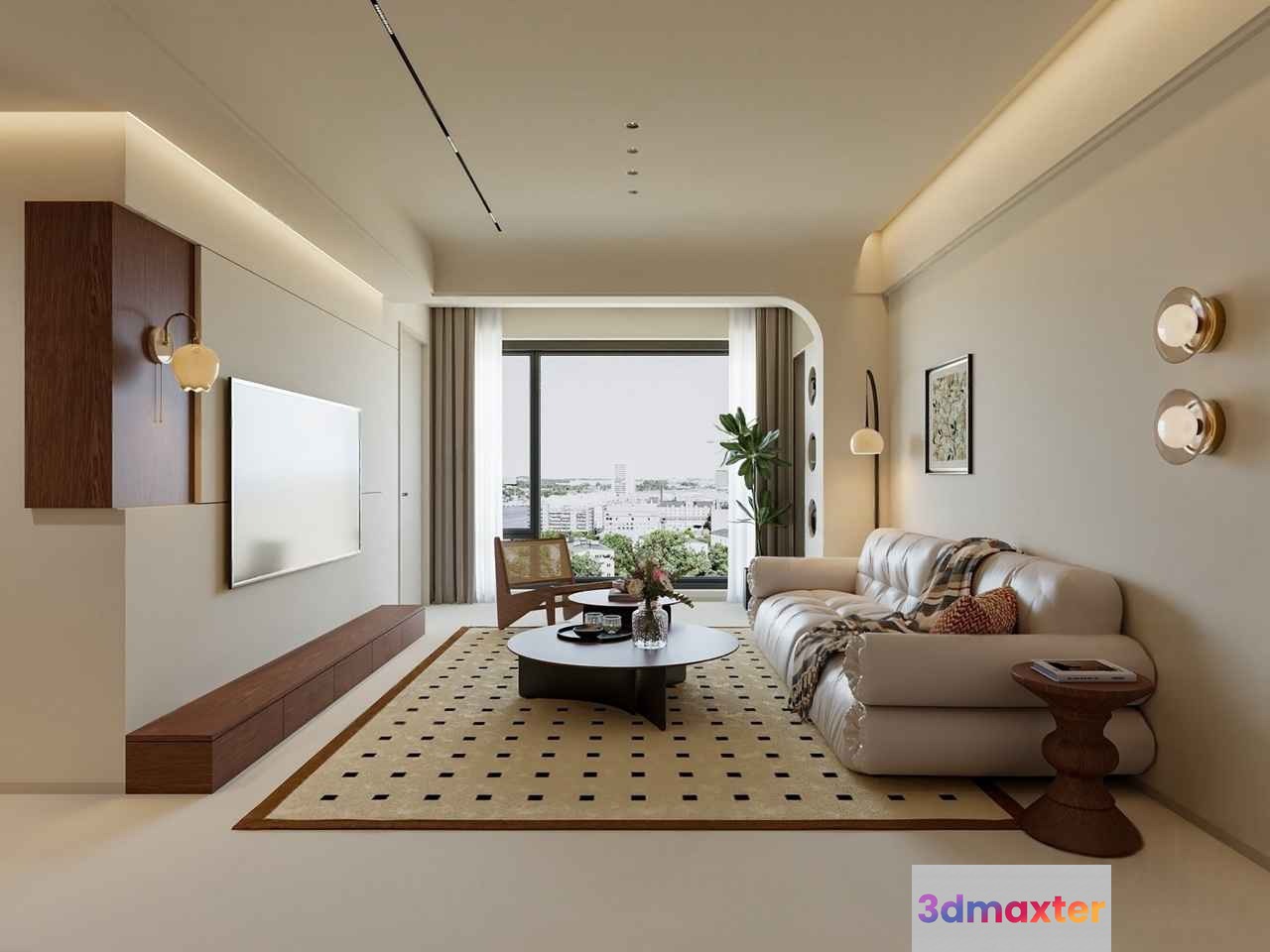 Modern Living Room 3D Model - 12623 - CORONA Render
