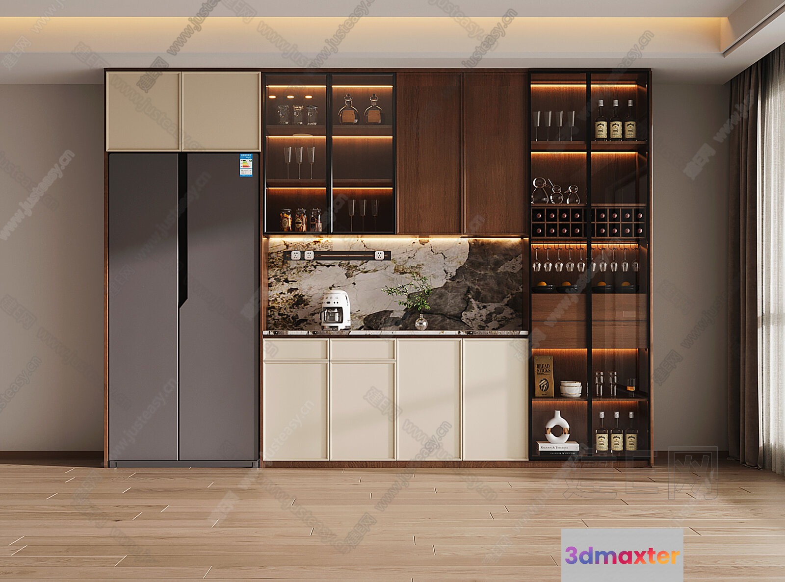 Modern Kitchen Cabinets 3D Model - 15380 - VRAY Render