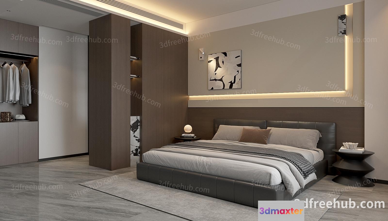 Modern Master Bedroom 3D Model - 22651 - VRAY Render