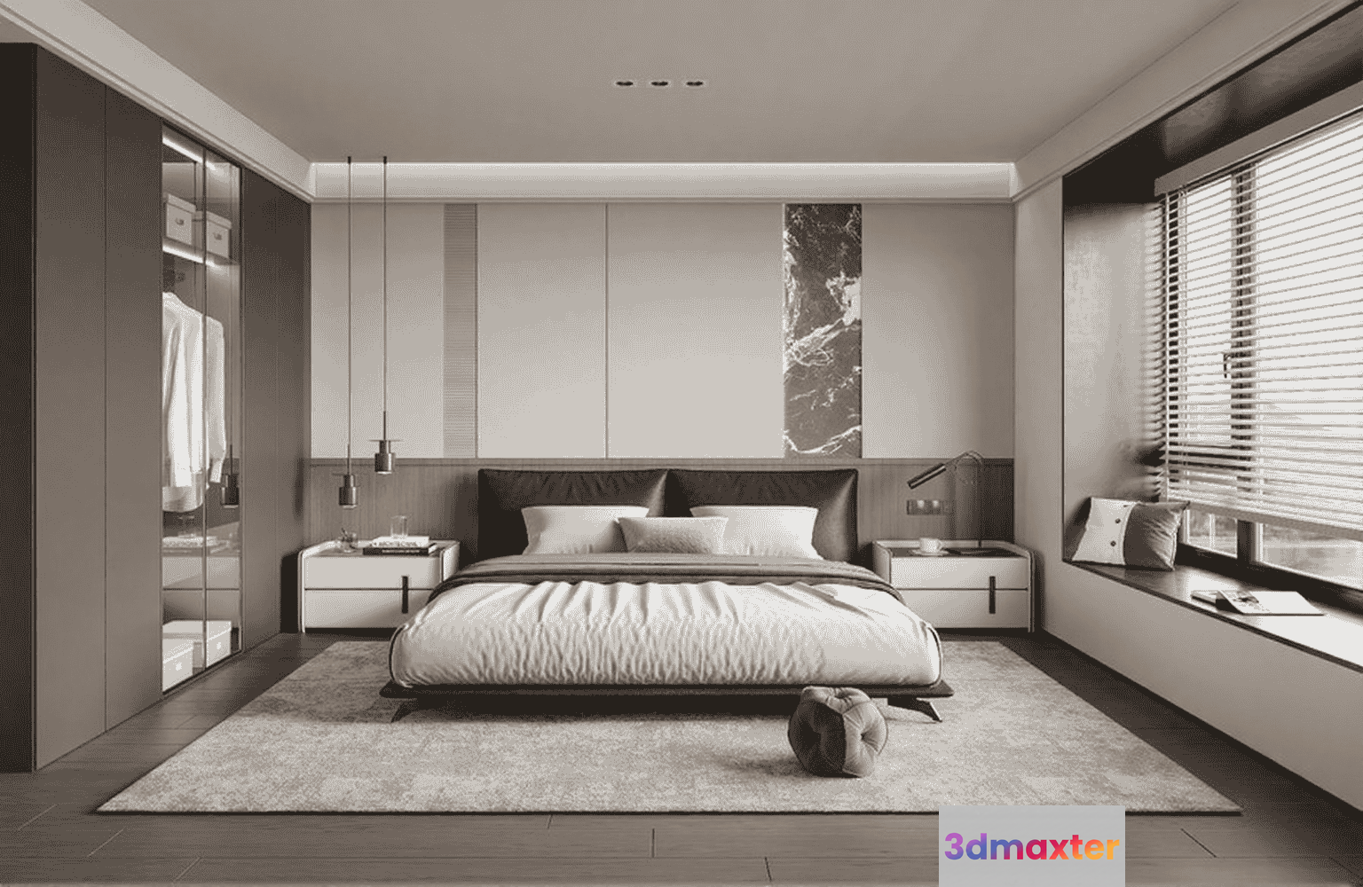 Modern Bedroom 3D Model - 10049 - VRAY Render