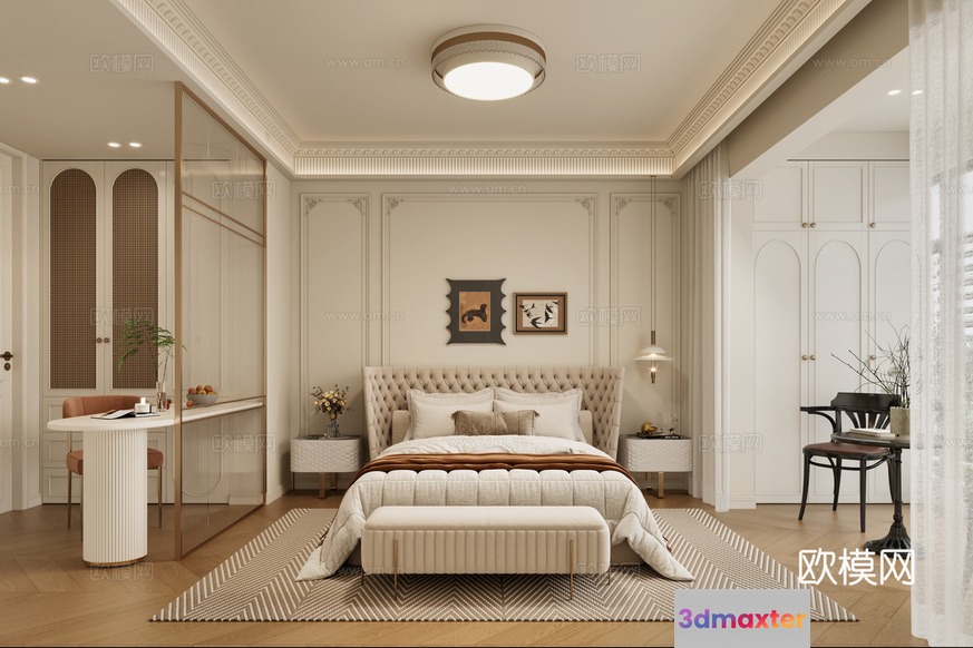 Cozy Bedroom 3D Model - 6361 - VRAY Render