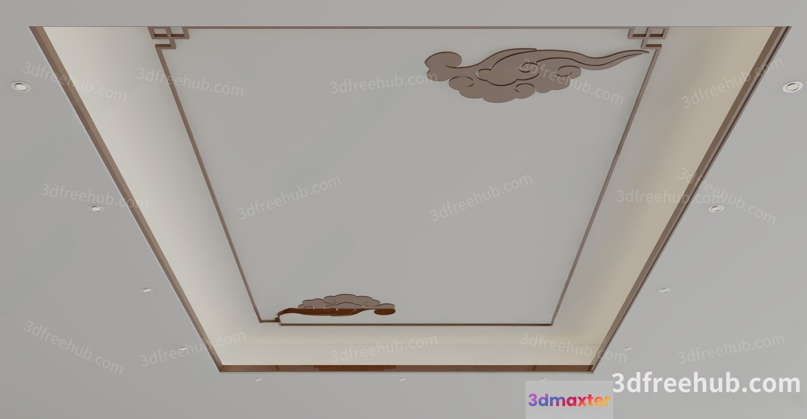 A Decorative Ceiling With A Design 3D Model - 22698 - VRAY Render