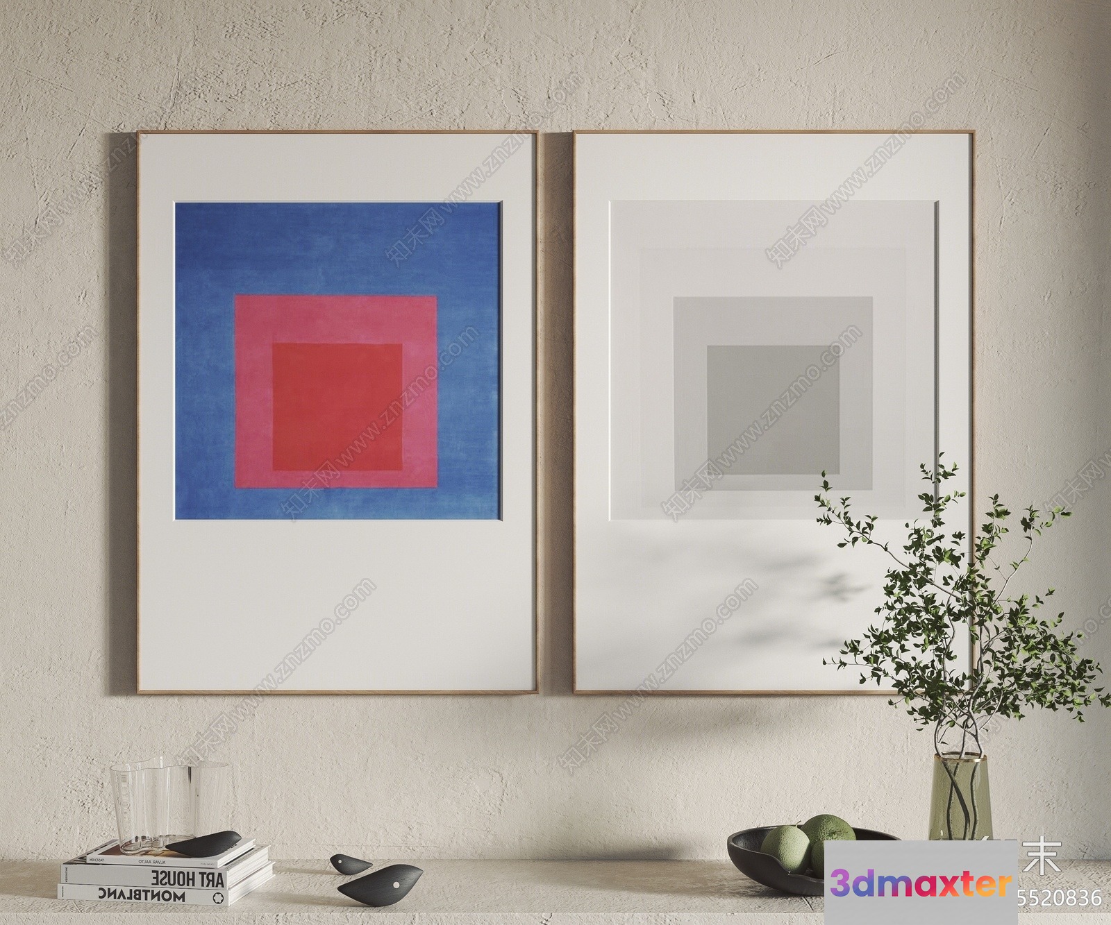 Modern Art Prints 3D Model - 4260 - VRAY Render