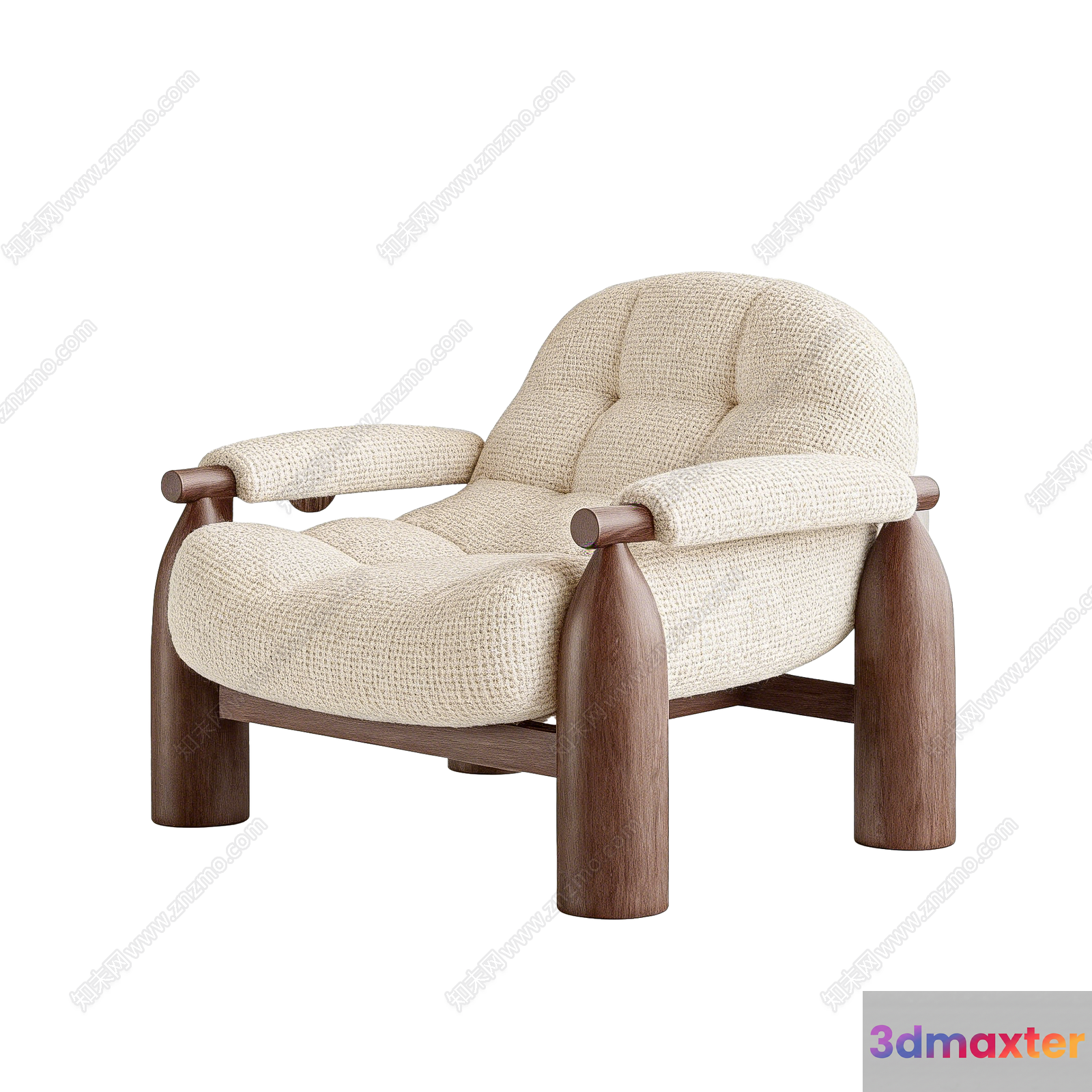 Wooden Armchair 3D Model - 8205 - VRAY Render