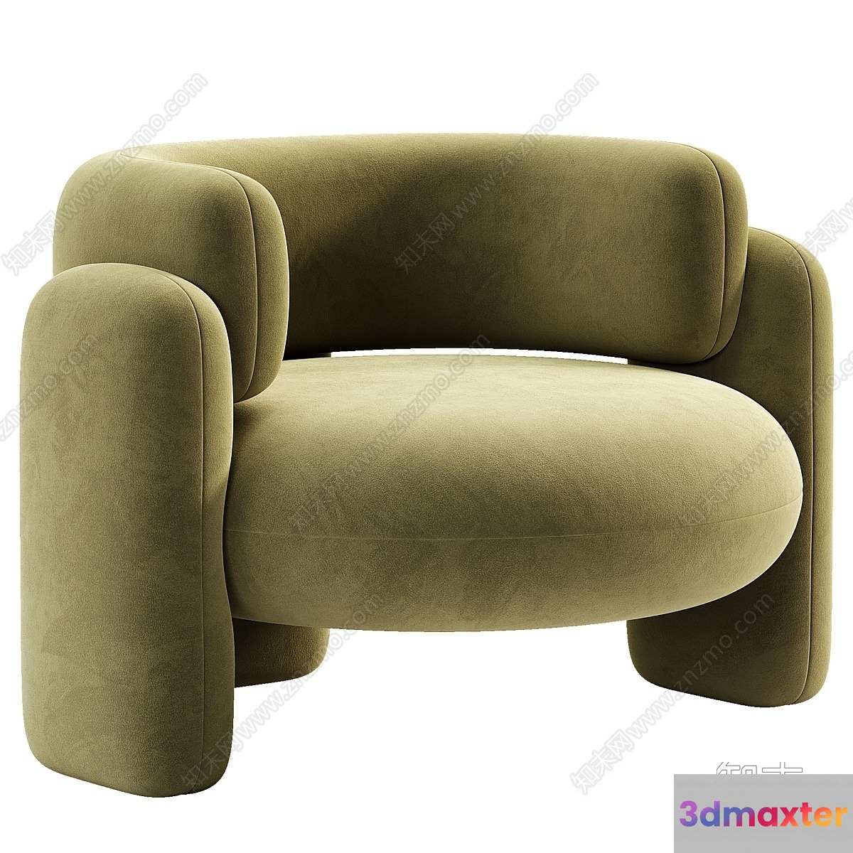 A Green Chair 3D Model - 1125 - CORONA Render