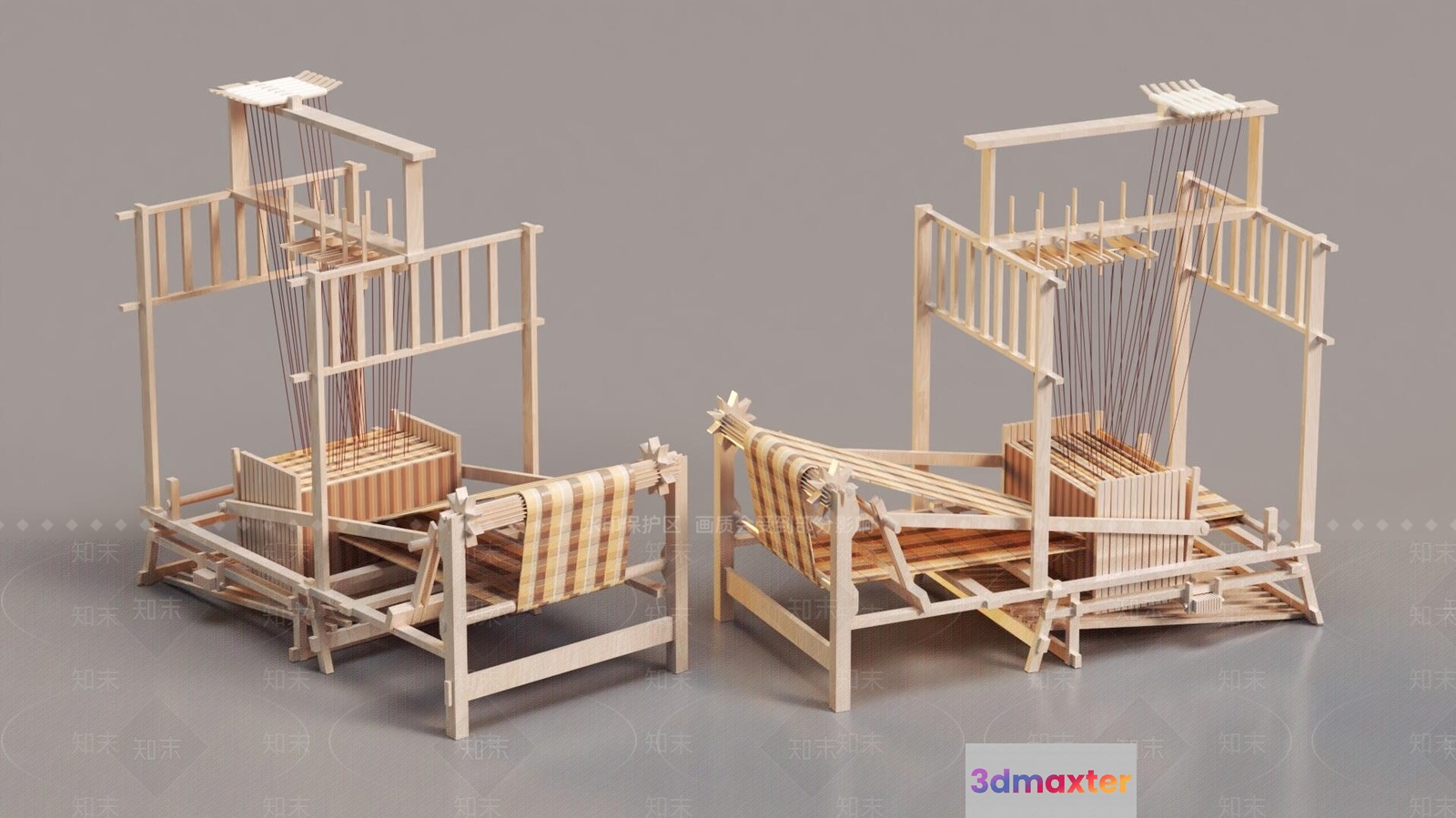 A Wooden Loom 3D Model - 9218 - VRAY Render