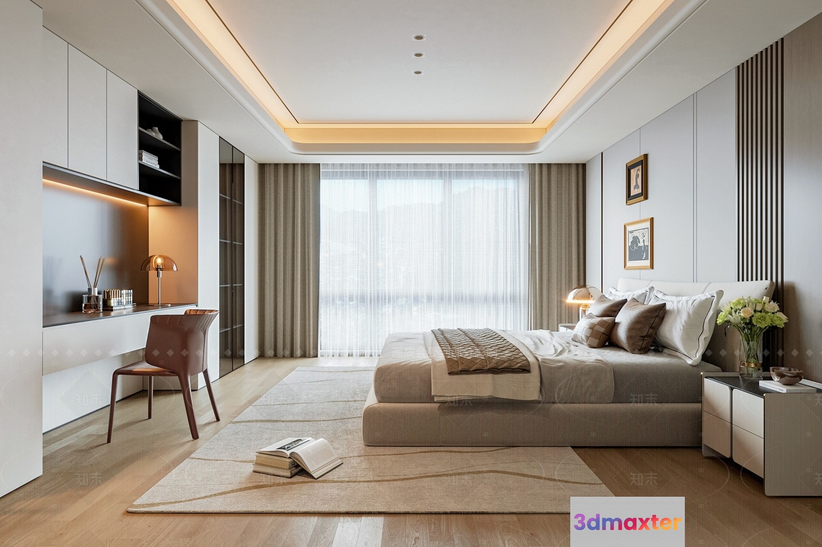 Modern Bedroom Suite 3D Model - 4428 - VRAY Render