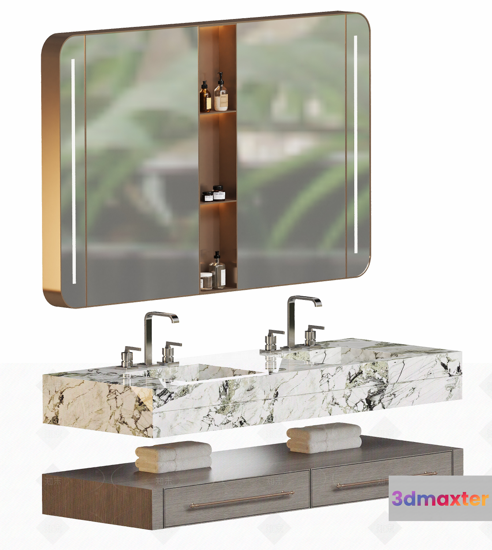 Modern Bathroom Vanity 3D Model - 9252 - VRAY Render
