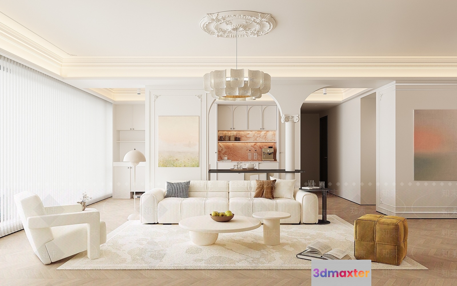 Modern Living Room 3D Model - 15018 - VRAY Render