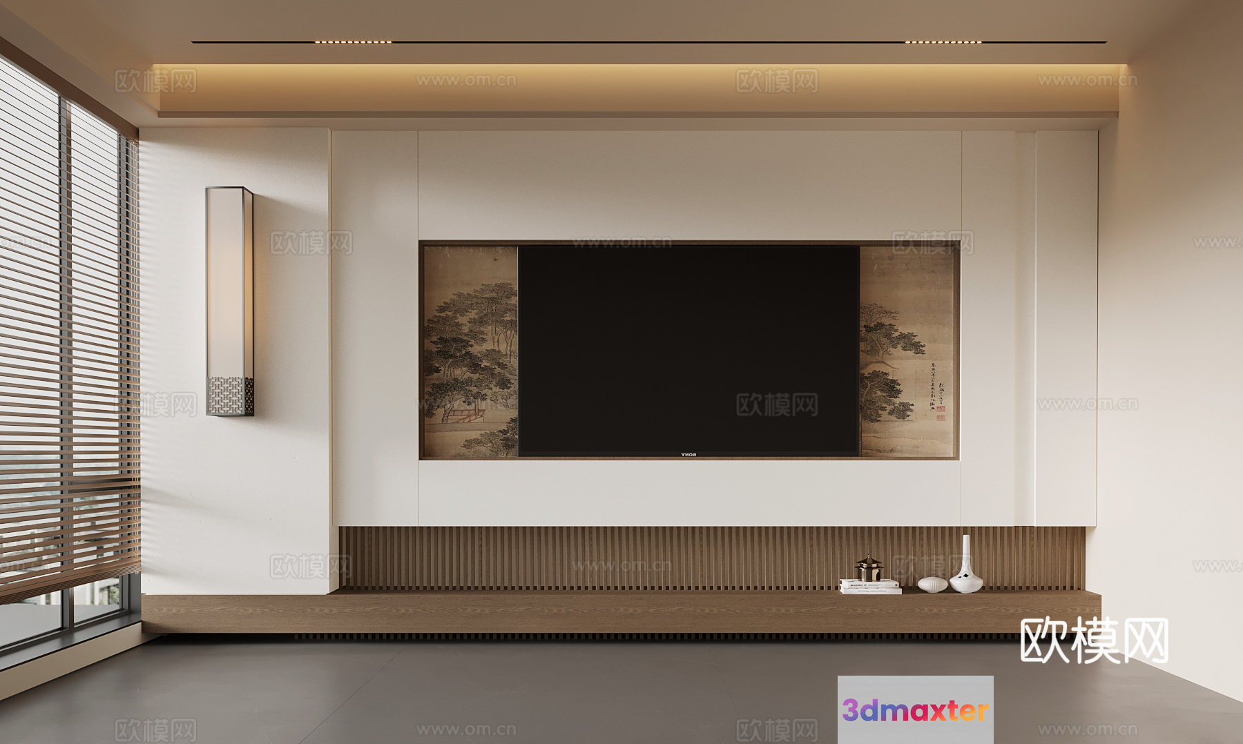 Modern Asian Living Room 3D Model - 3743 - VRAY Render